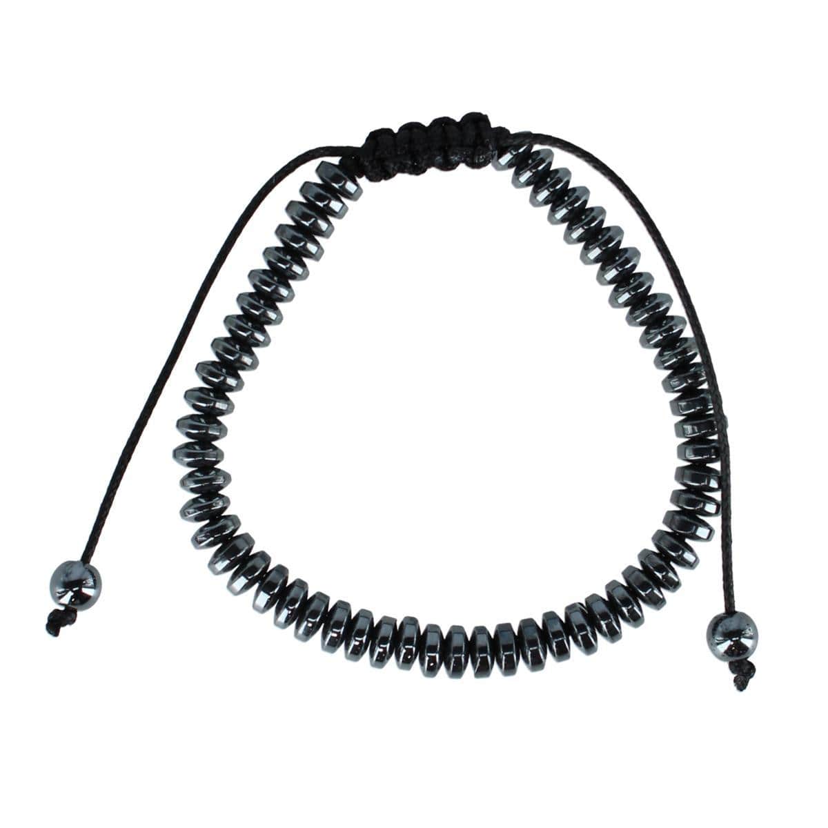 Axel Metallic Bead Adjustable Bracelet - Silver