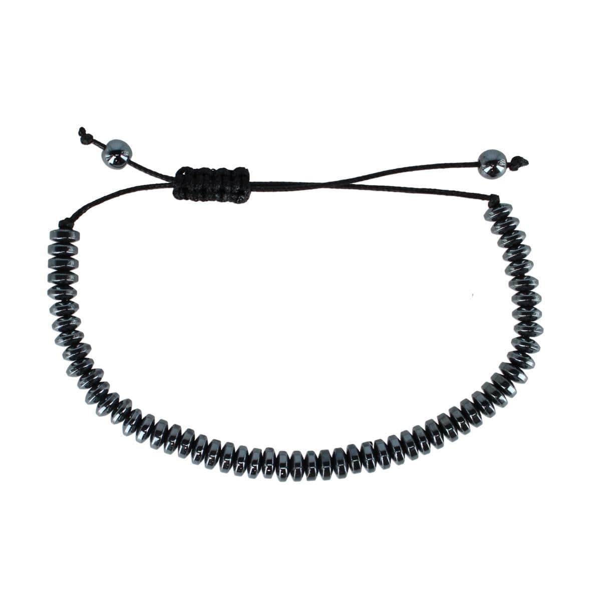 Axel Metallic Bead Adjustable Bracelet - Silver