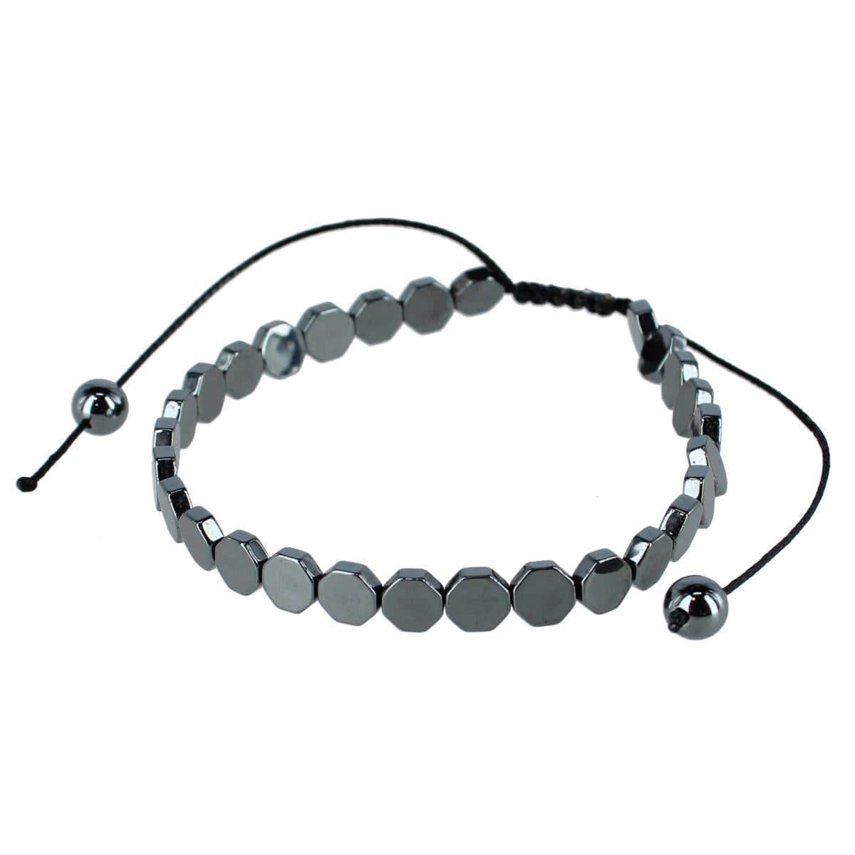 Hawk Metallic Disc Adjustable Bracelet - Silver