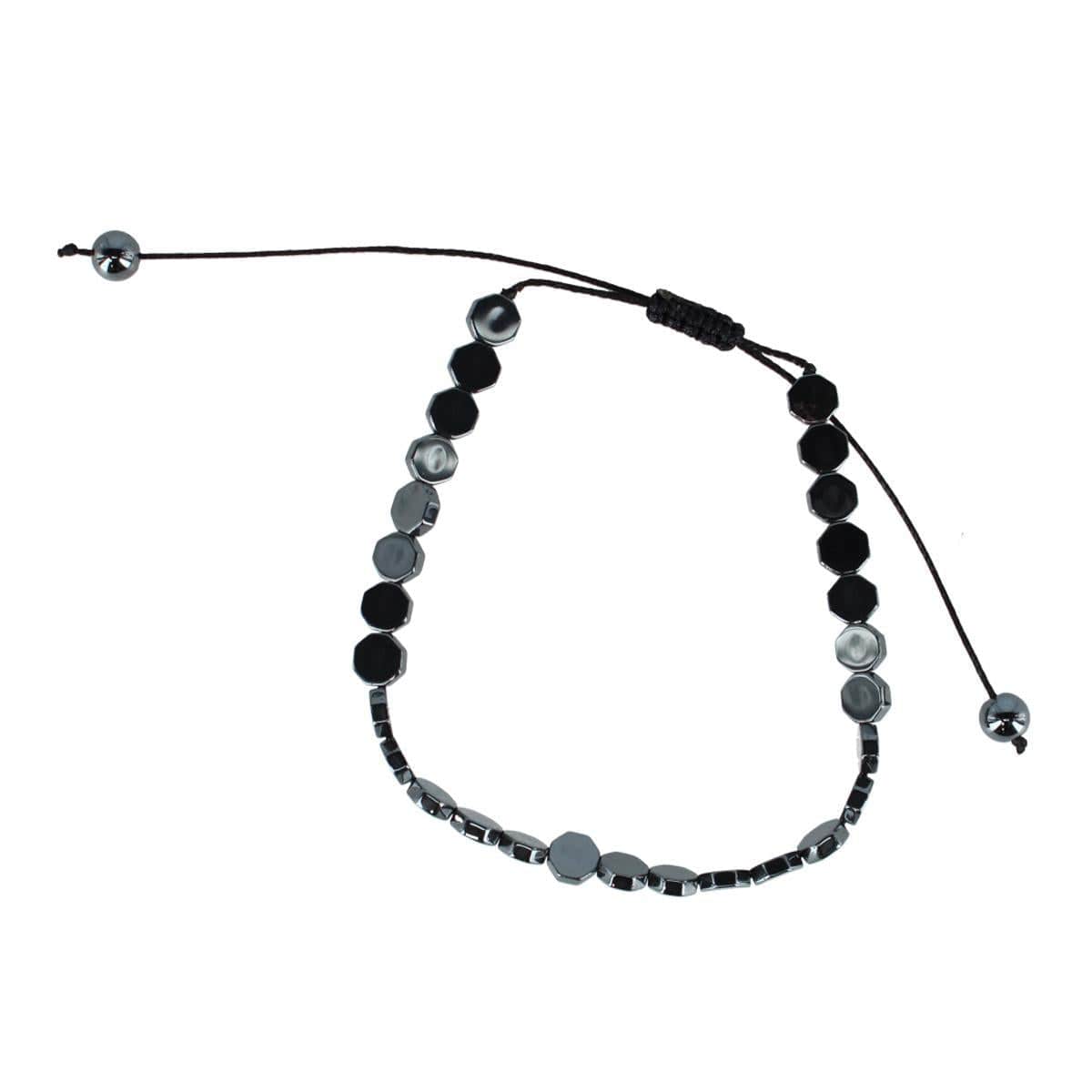 Hawk Metallic Disc Adjustable Bracelet - Silver
