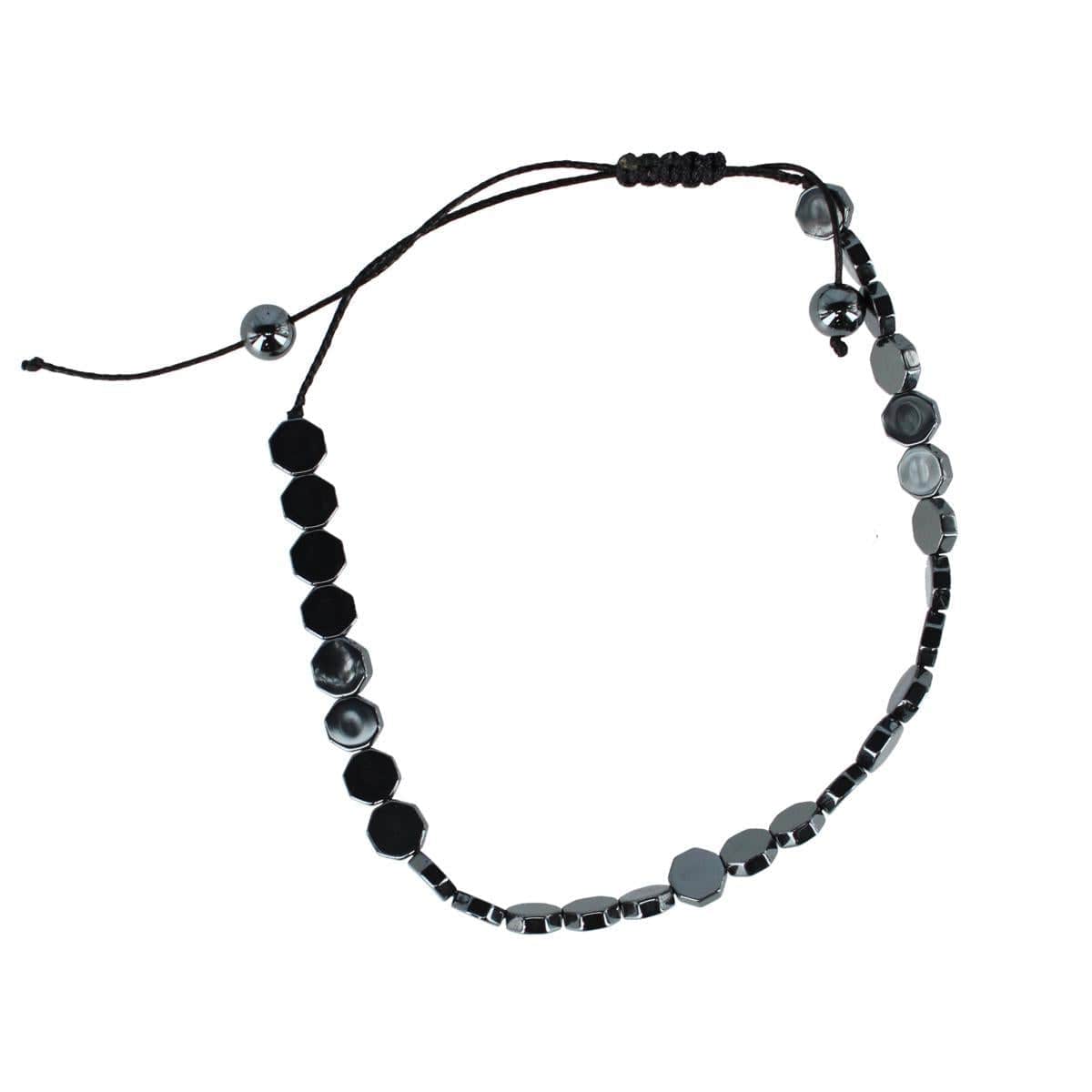 Hawk Metallic Disc Adjustable Bracelet - Silver