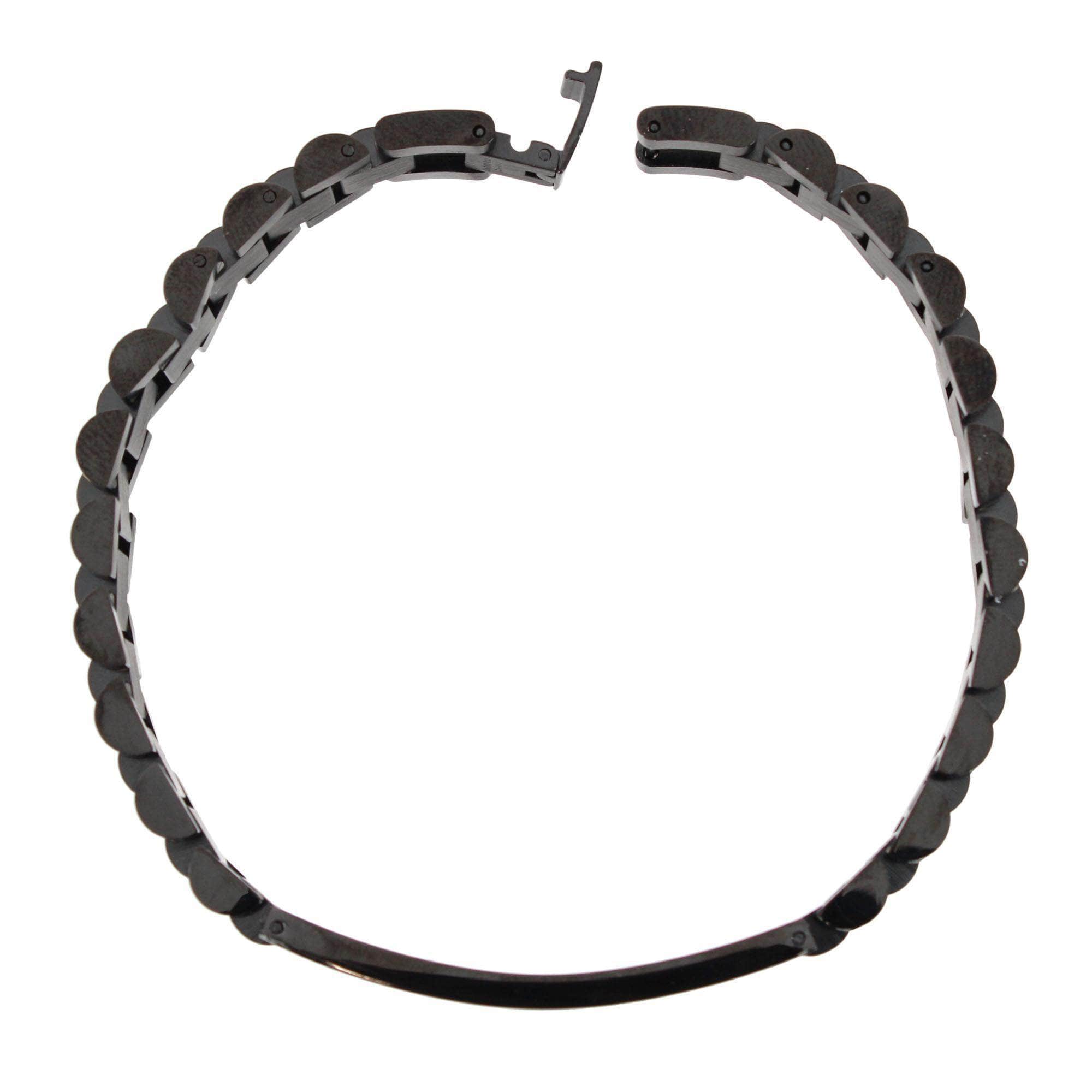 Signet ID Metal Link Bracelet - Black