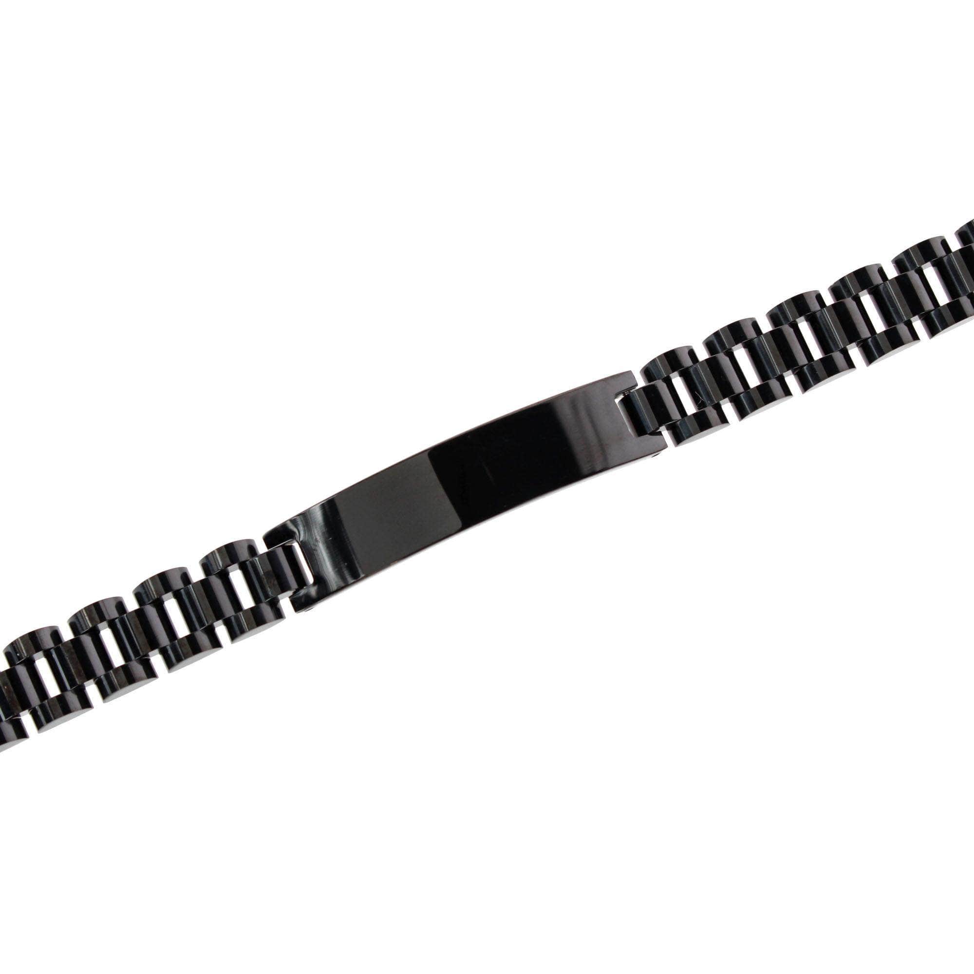 Signet ID Metal Link Bracelet - Black