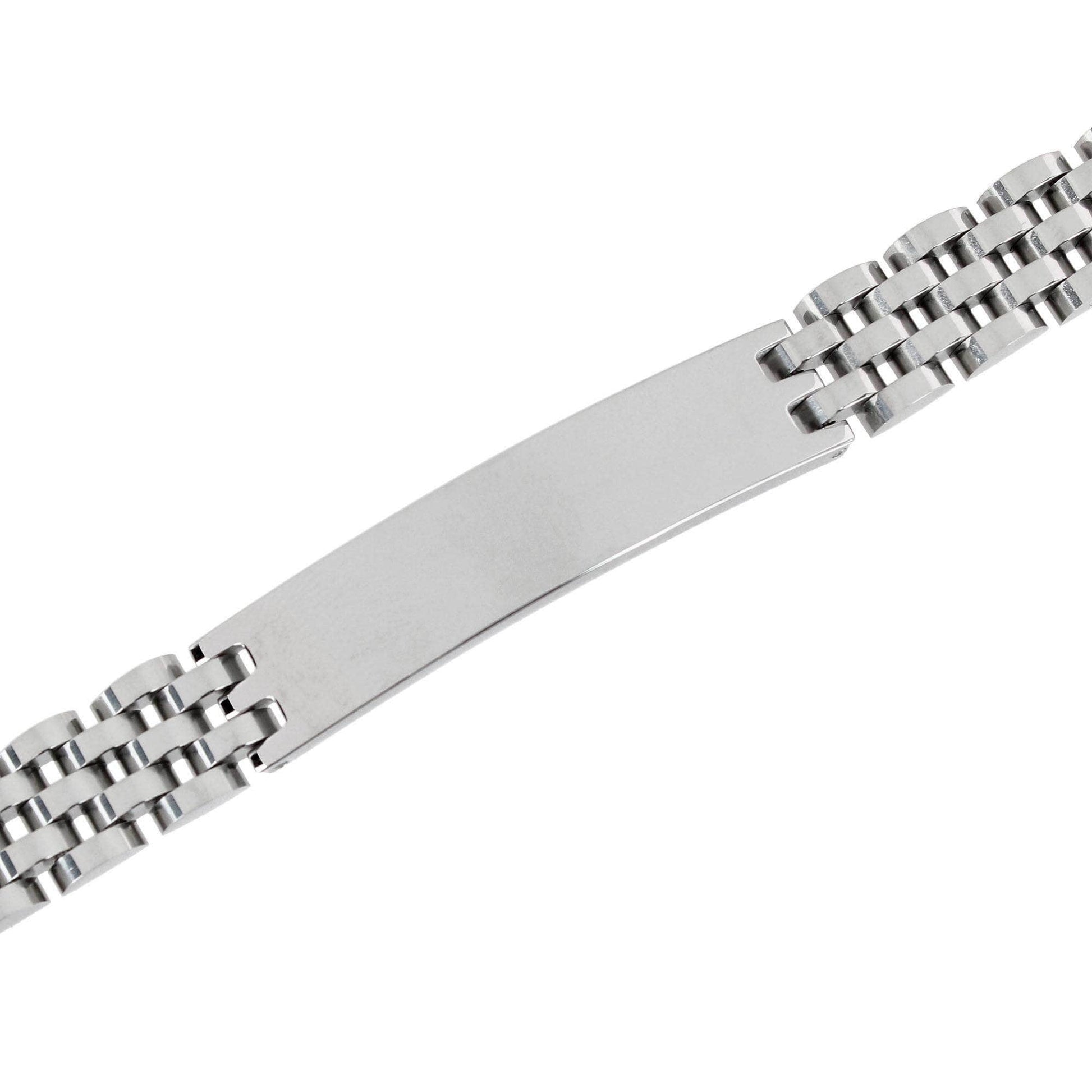 Signet ID Metal Link Bracelet - Silver