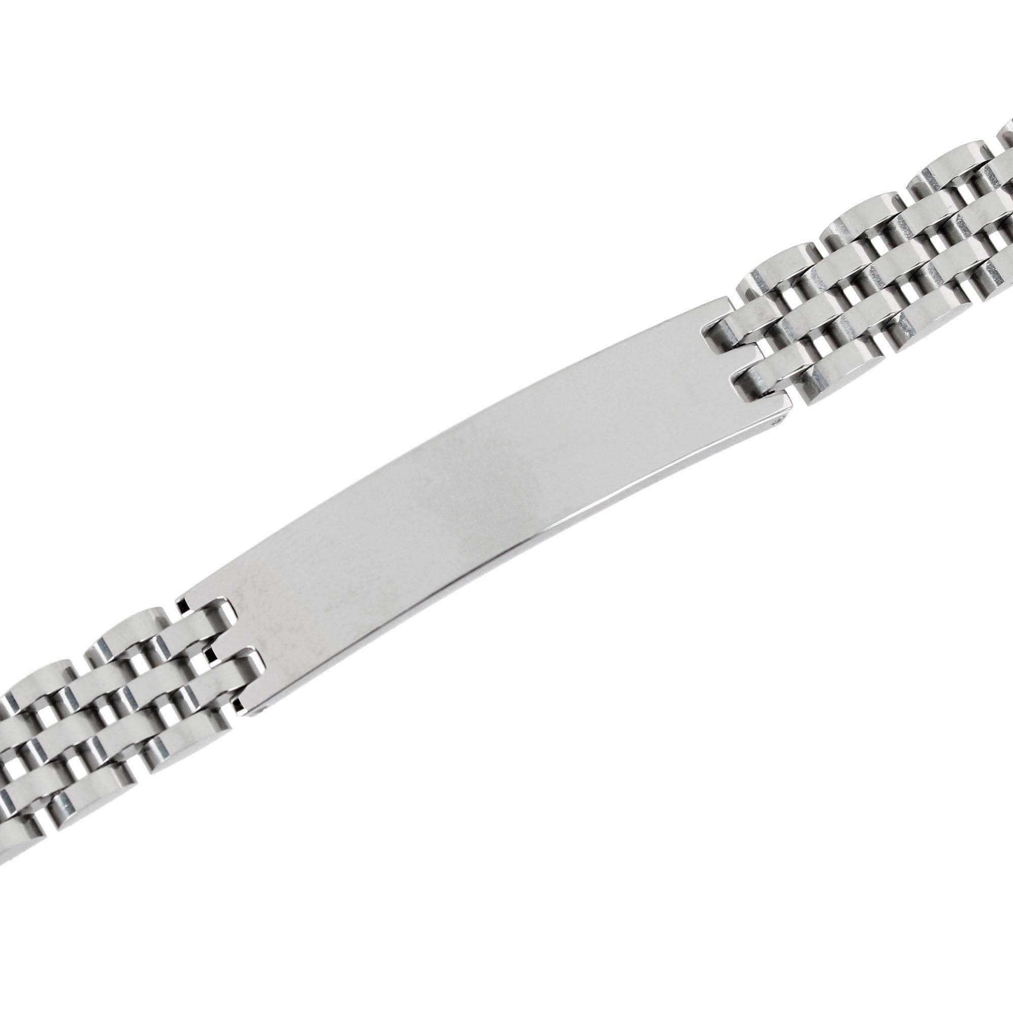 Signet ID Metal Link Bracelet - Silver