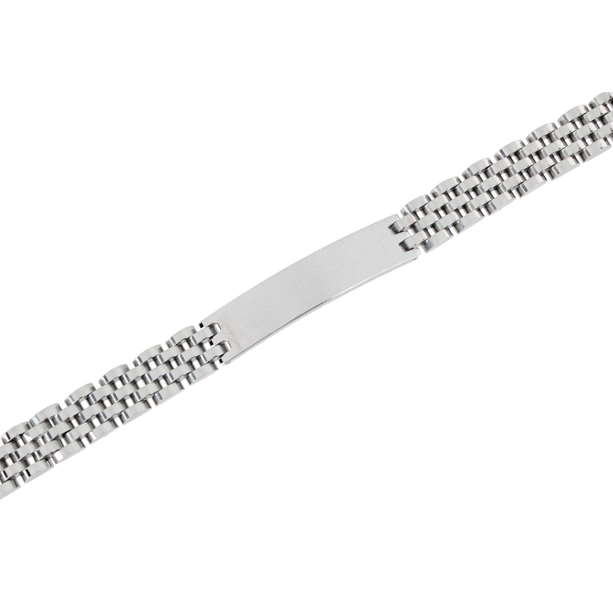 Signet ID Metal Link Bracelet - Silver