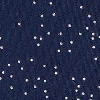 Mystere Metallic Star Light Silk Necktie - Navy with Silver Metallic