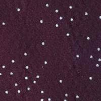 Mystere Metallic Star Light Silk Necktie - Merlot with Silver Metallic