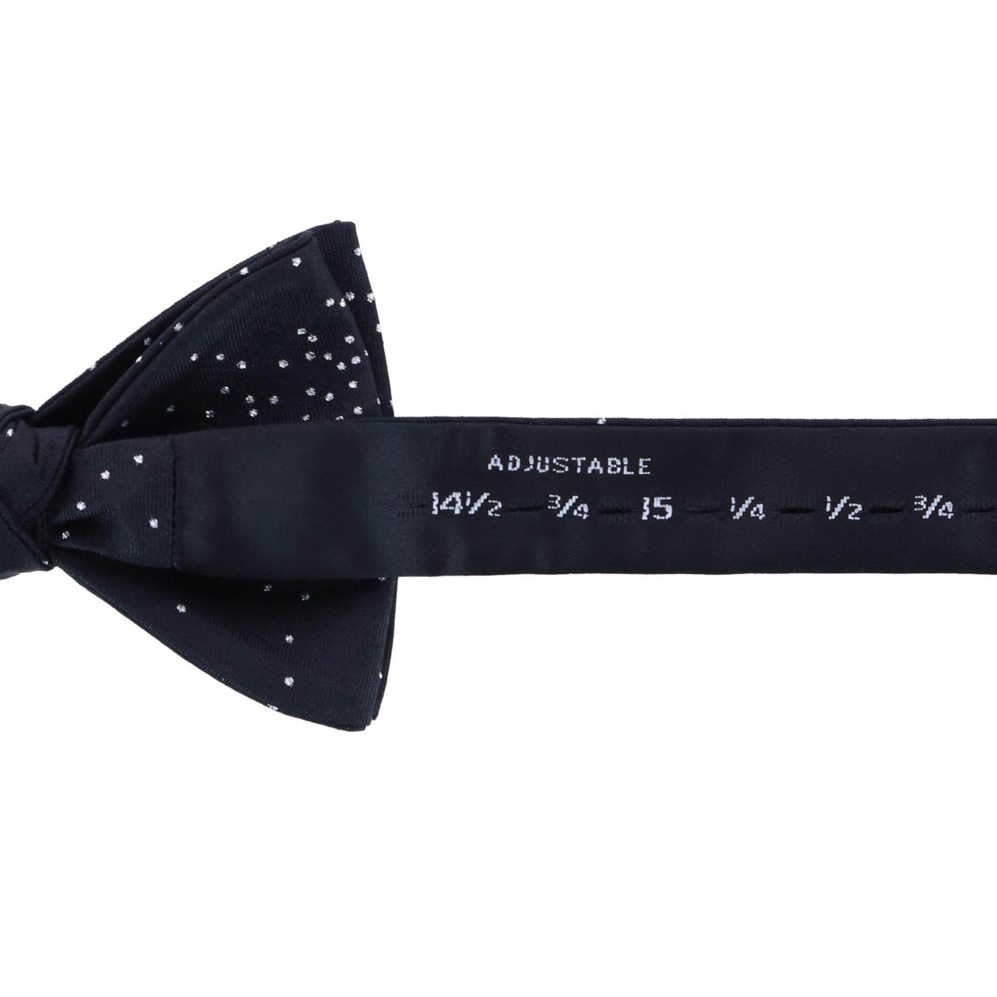 Mystere Metallic Star Light Silk Bow Tie - Black