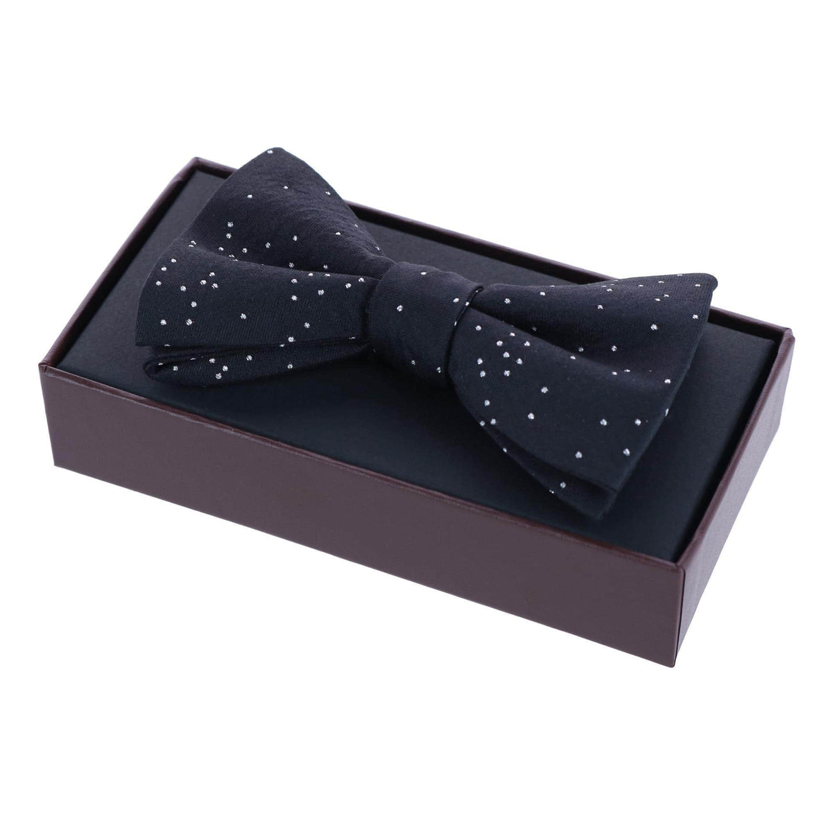 Mystere Metallic Star Light Silk Bow Tie - Black