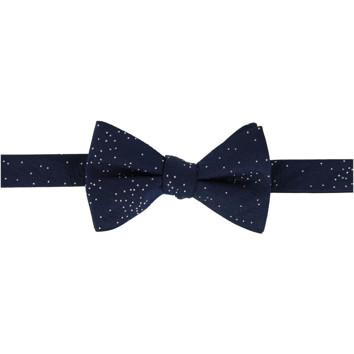 Mystere Metallic Star Light Silk Bow Tie - Navy