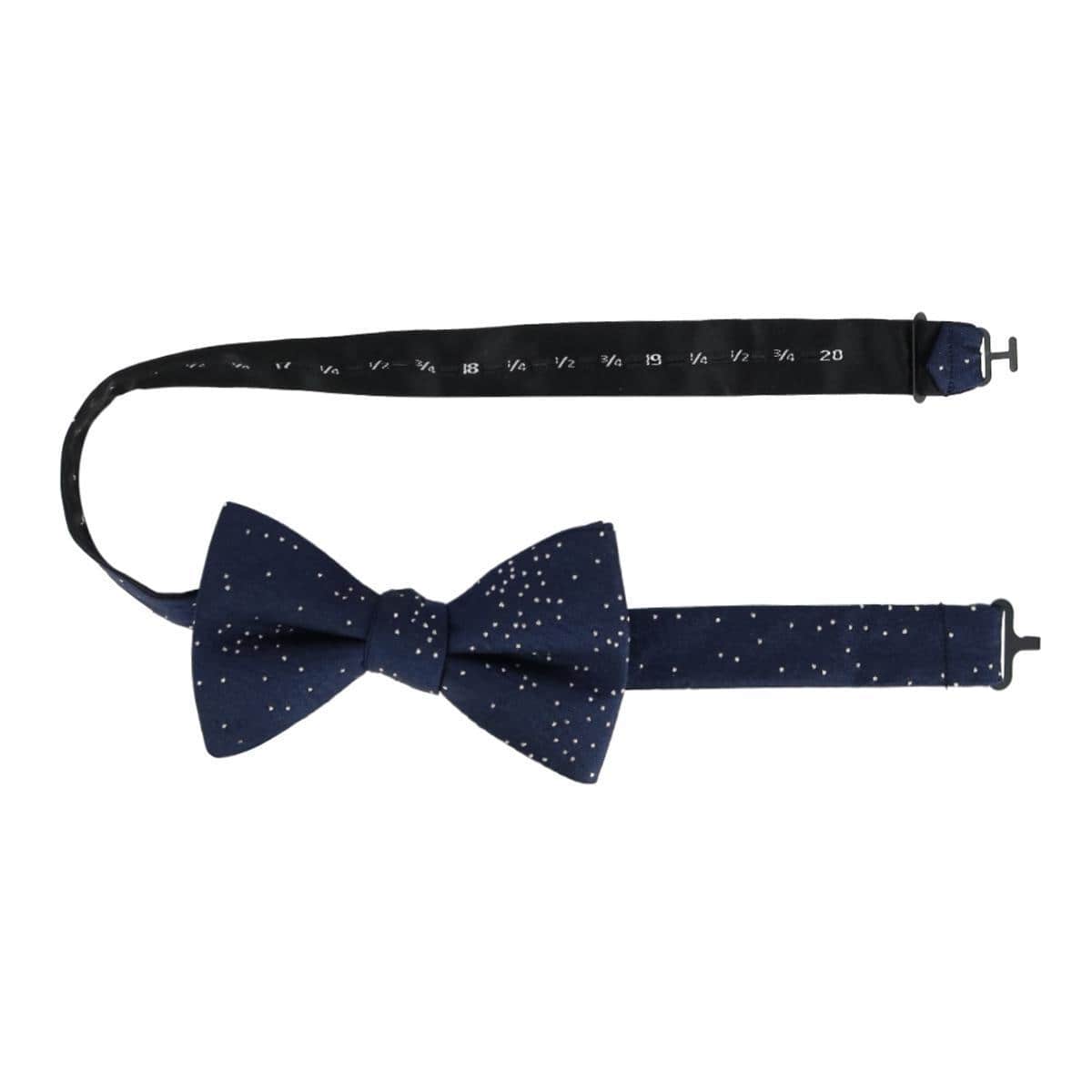 Mystere Metallic Star Light Silk Bow Tie - Navy