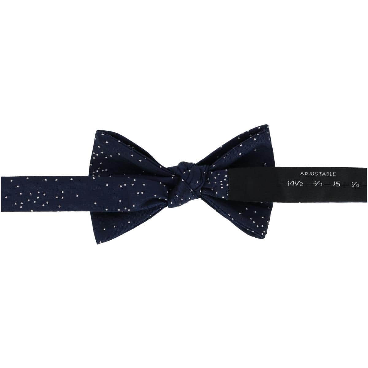 Mystere Metallic Star Light Silk Bow Tie - Navy