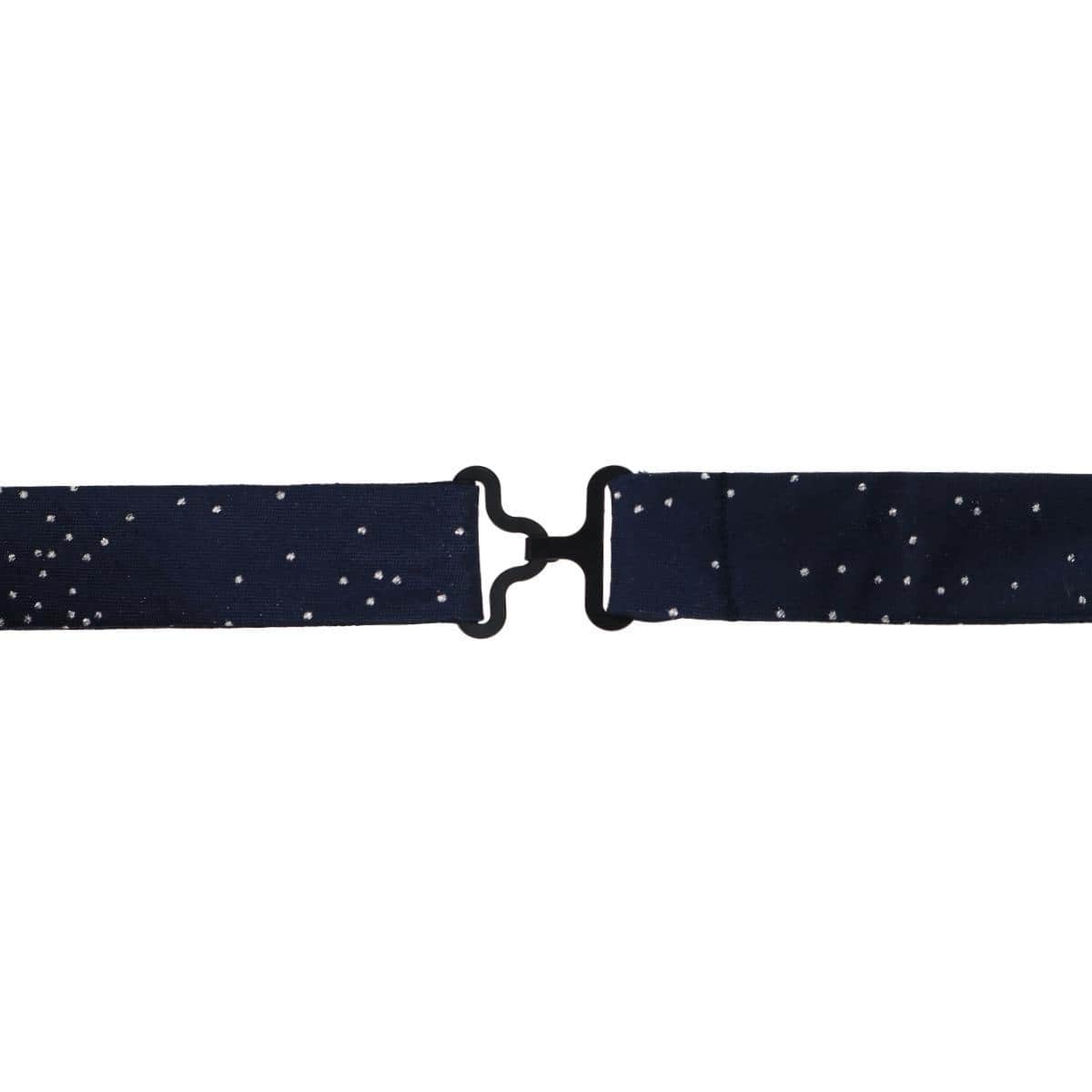 Mystere Metallic Star Light Silk Bow Tie - Navy