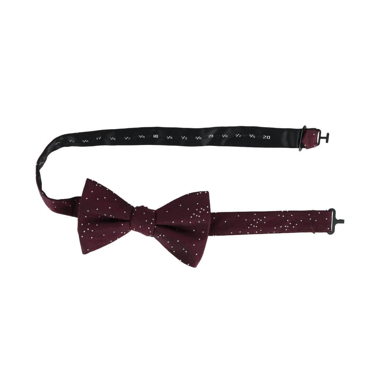 Mystere Metallic Star Light Silk Bow Tie - Merlot