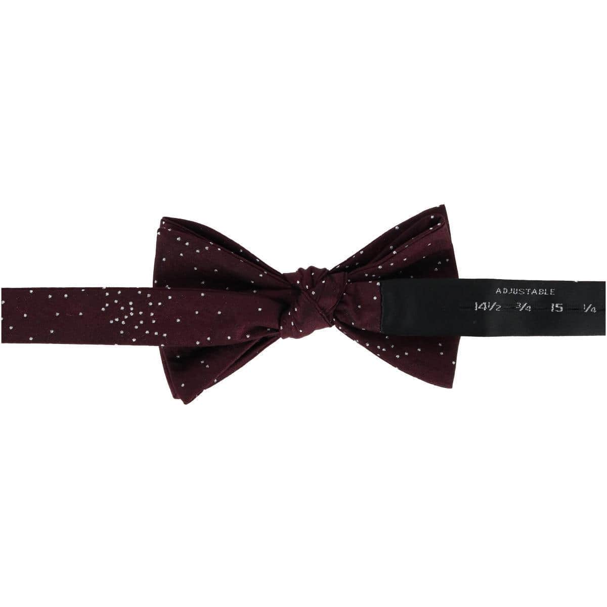 Mystere Metallic Star Light Silk Bow Tie - Merlot