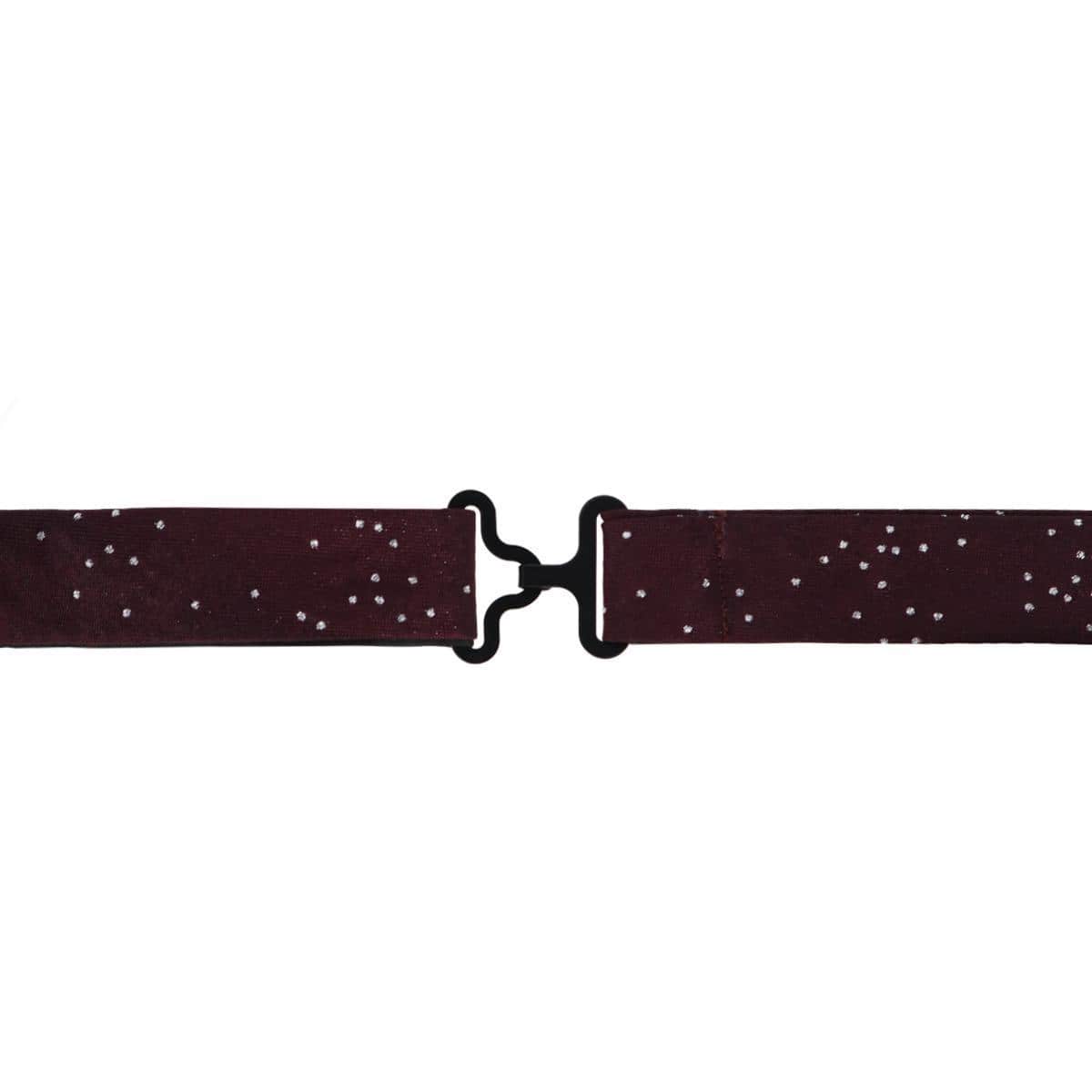 Mystere Metallic Star Light Silk Bow Tie - Merlot