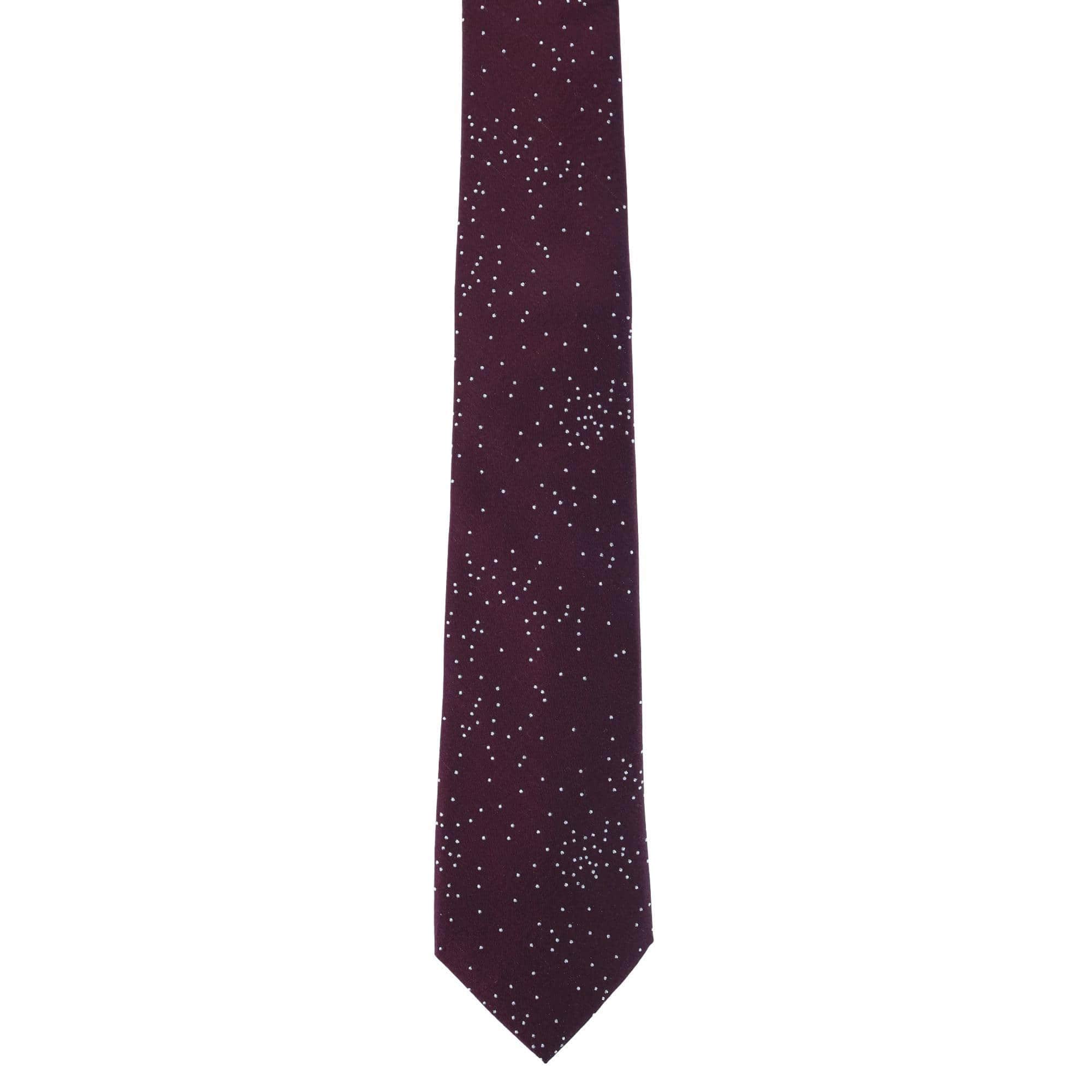 Mystere Silk Necktie & Gatsby Pocket Square Bundle - Red with Silver