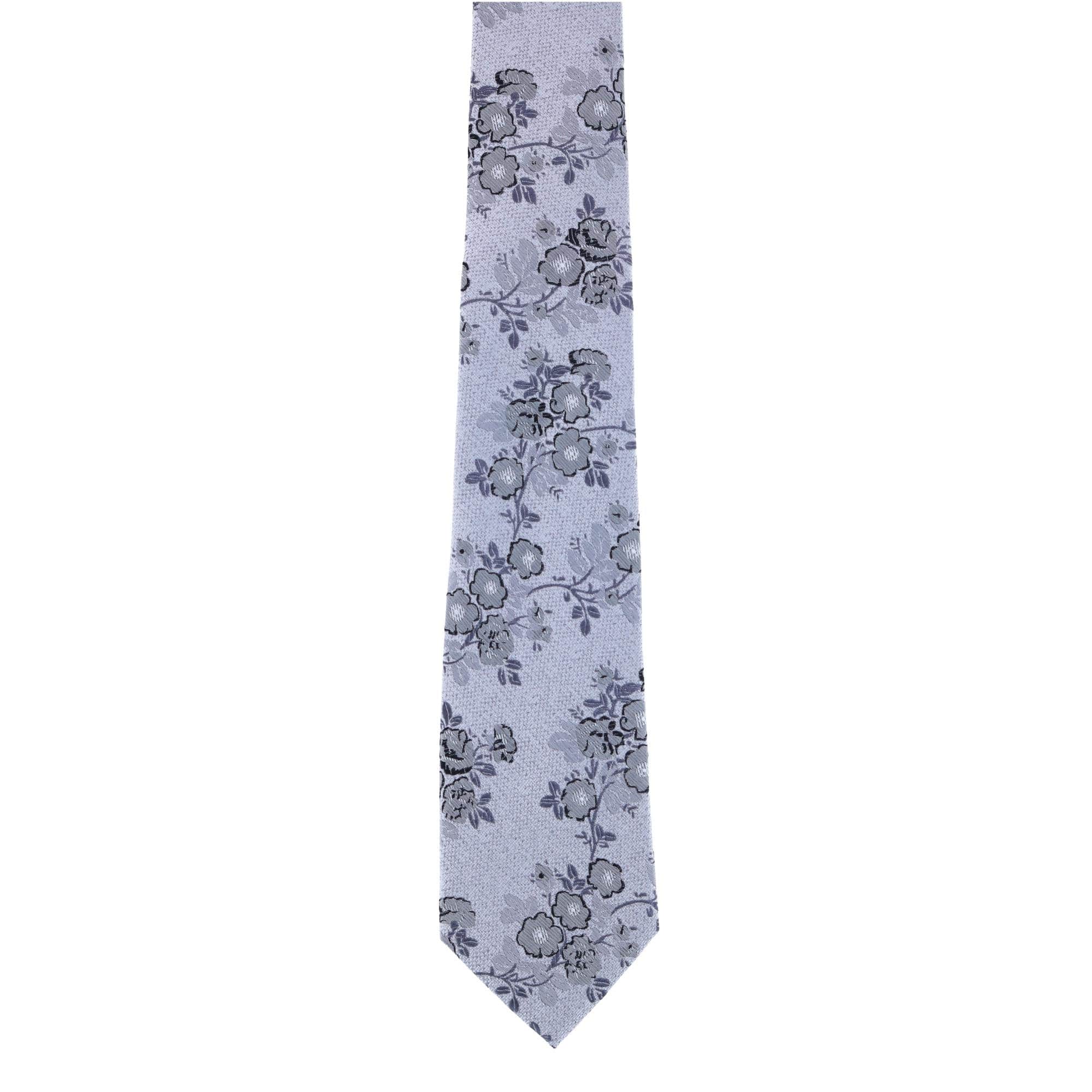 Florian Silk Novelty Necktie - Grey and Black