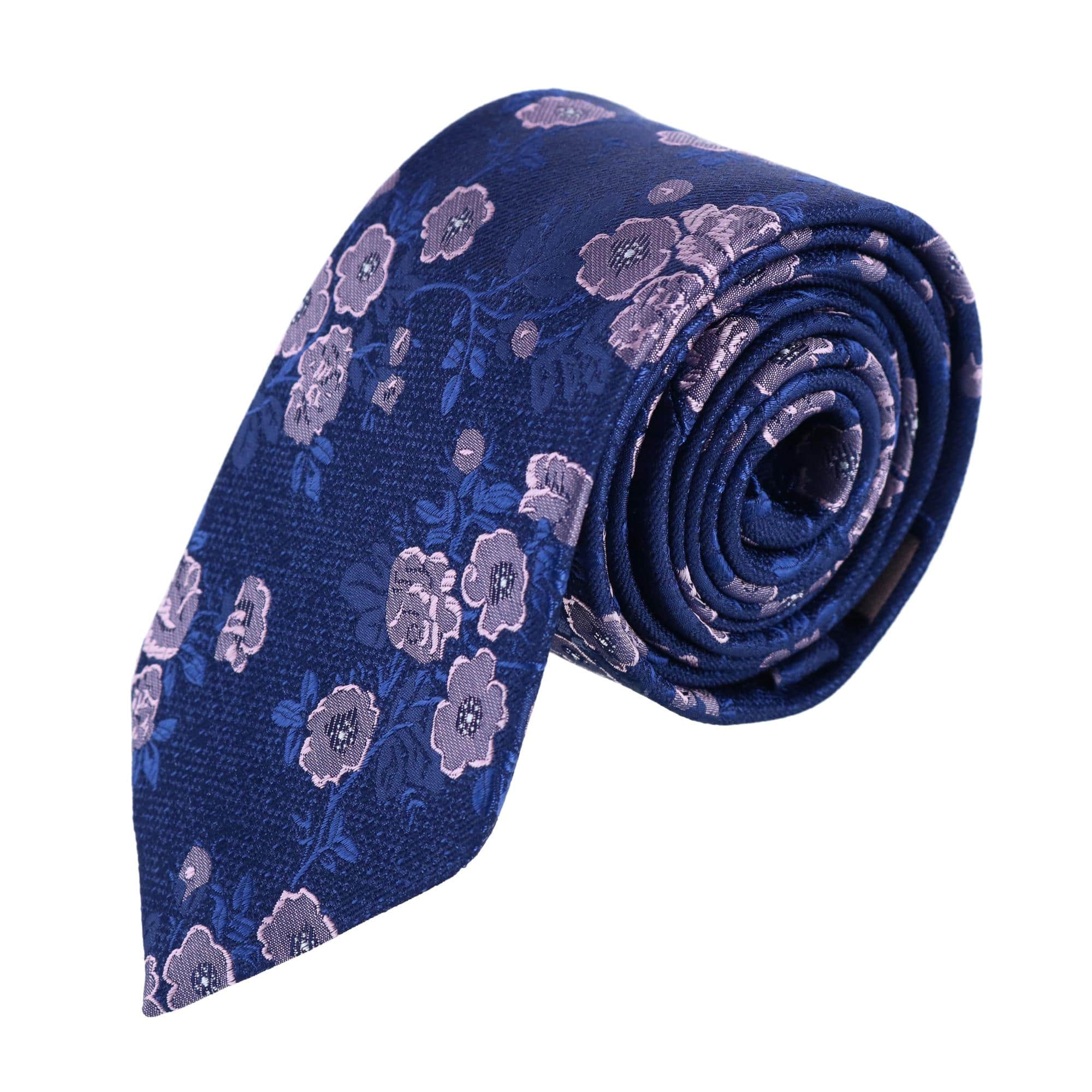 Florian Silk Novelty Necktie - Blue and Pink