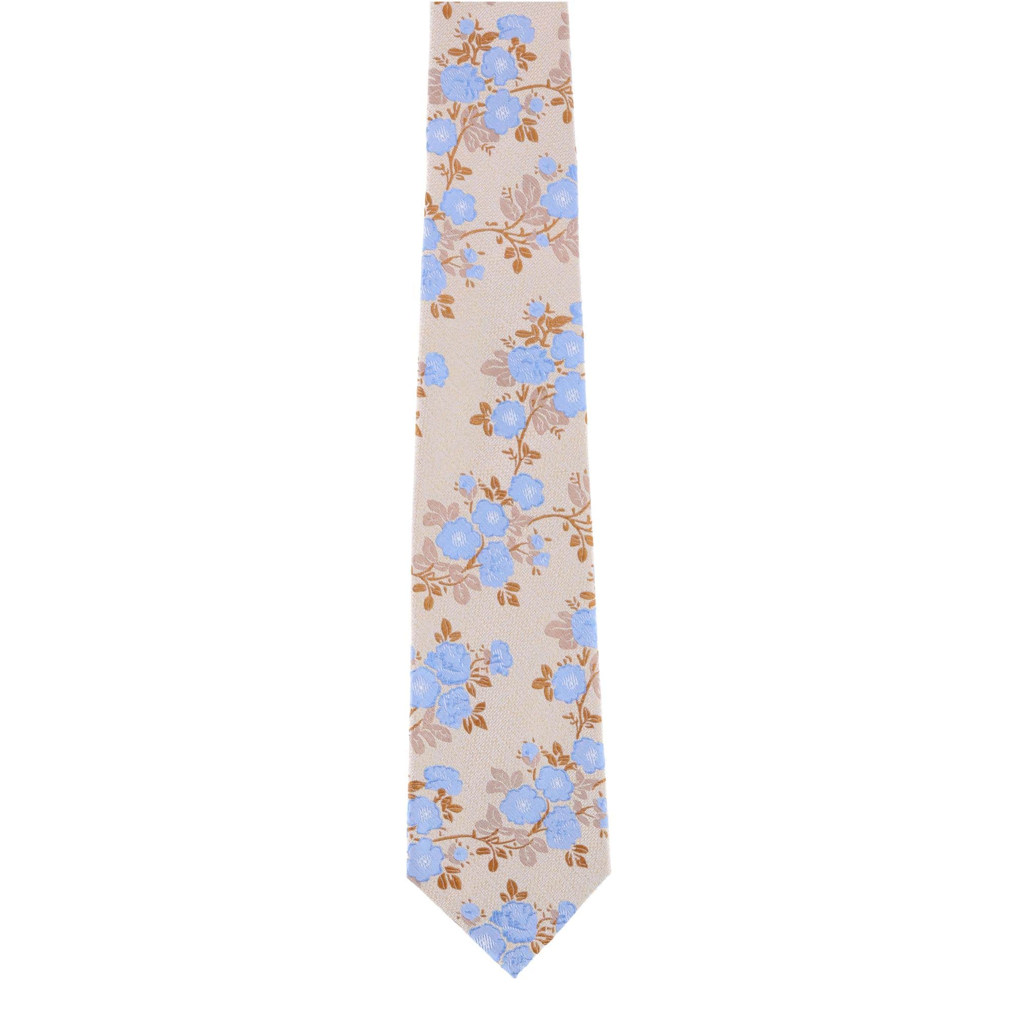 Florian Silk Novelty Necktie - Yellow and Light Blue