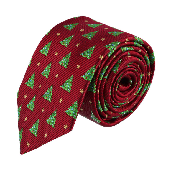 Big and Tall Oh Christmas Tree Novelty Silk Necktie