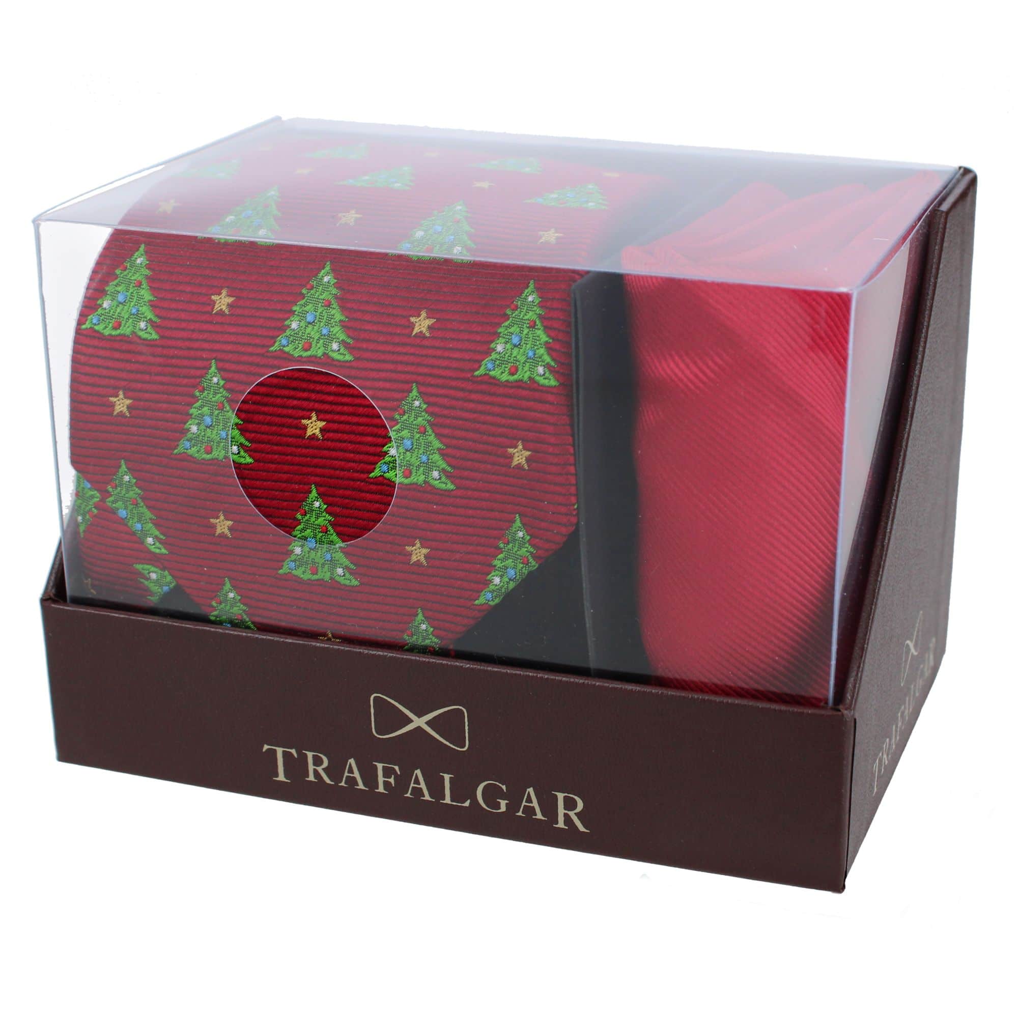 Holiday Necktie and Pocket Square Bundle - Red