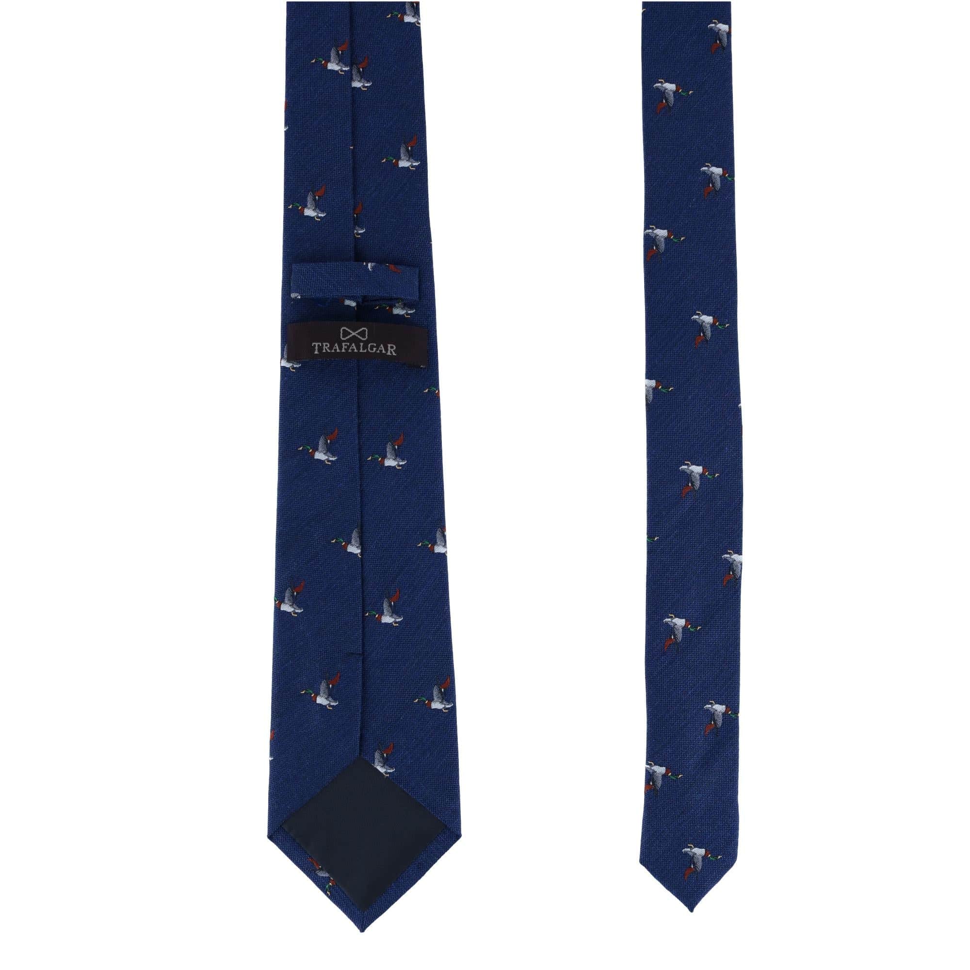 Drake the Mallard Duck Novelty Silk Necktie - Navy