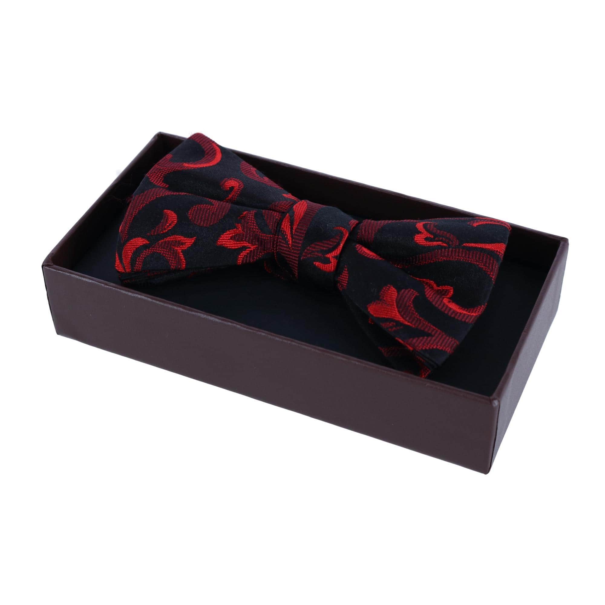 Christian the Romantic Brocade Silk Bow Tie - Red