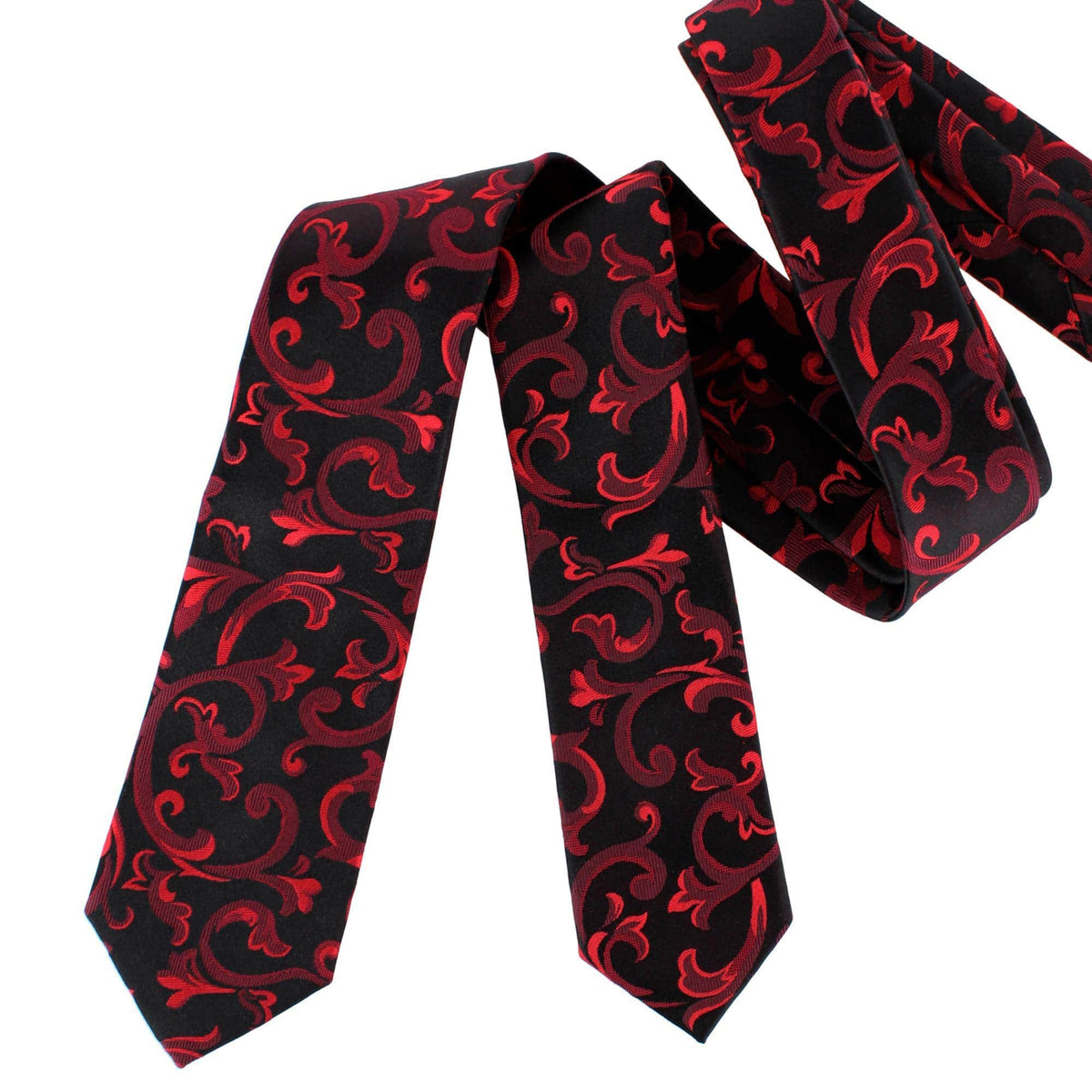 Daddy & Me Christian the Romantic Brocade Silk Neckties - Red