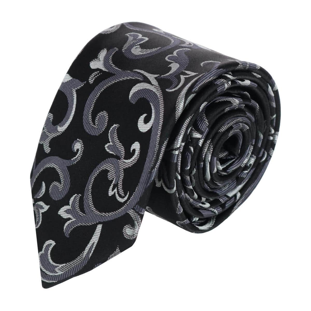 Christian the Romantic Brocade Silk Necktie - Silver