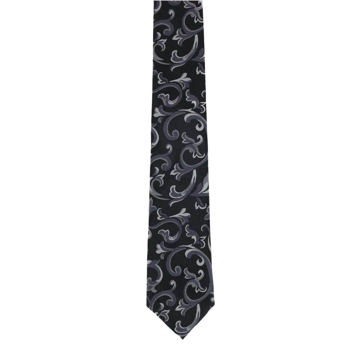 Christian the Romantic Brocade Silk Necktie - Silver
