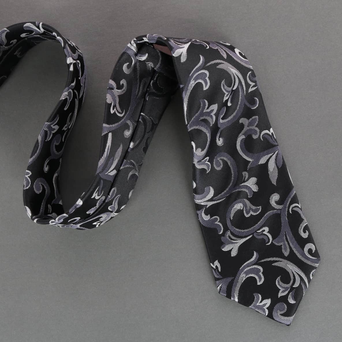 Christian the Romantic Brocade Silk Necktie - Silver