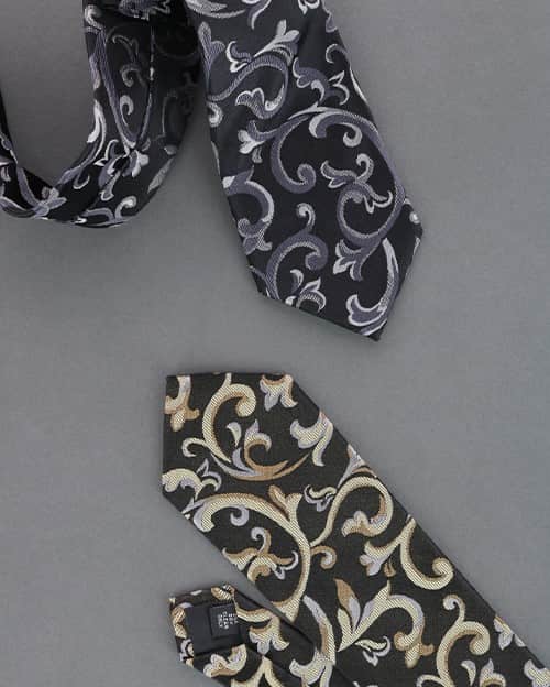 Christian the Romantic Brocade Silk Necktie - Yellow