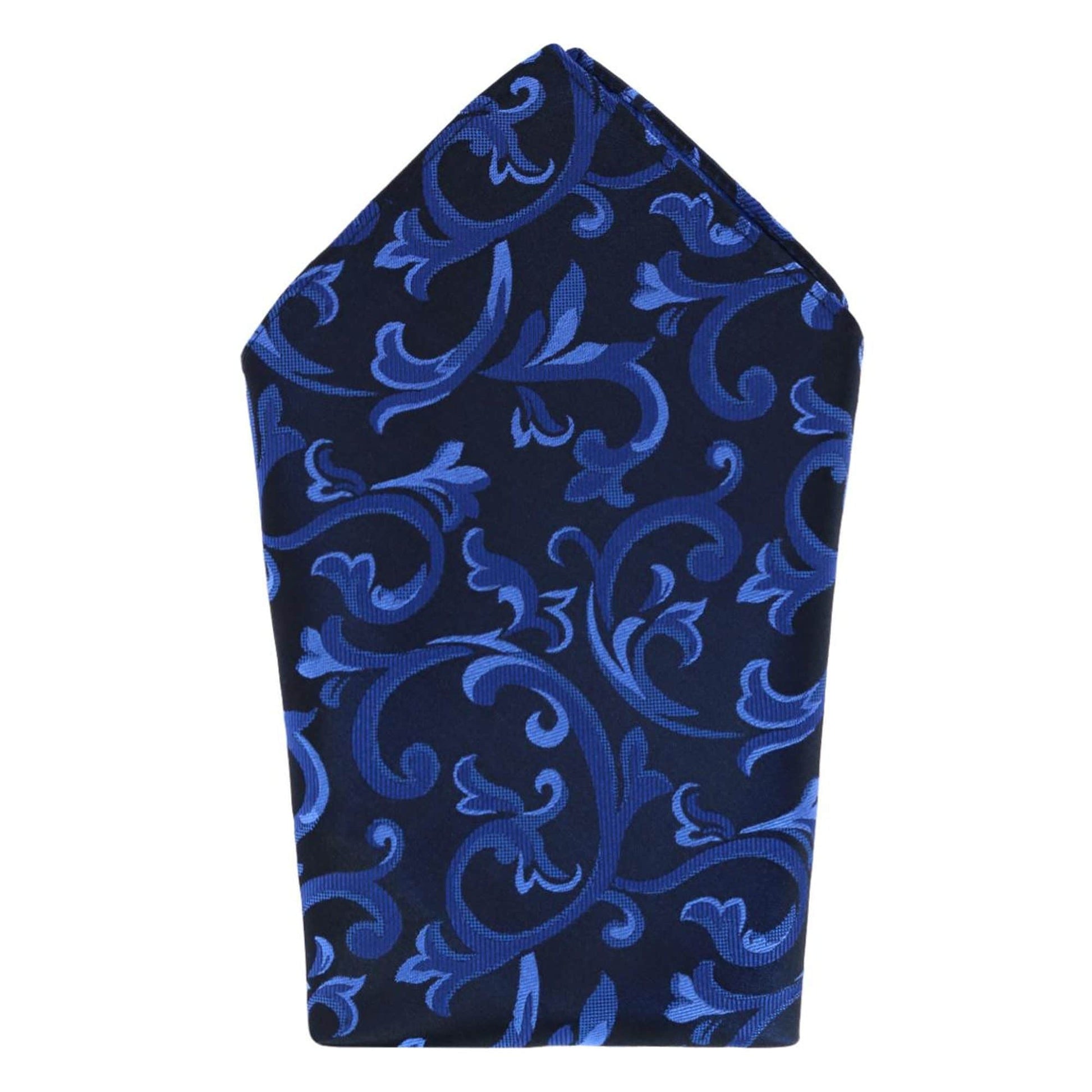 Christian the Romantic Brocade Silk Necktie & Pocket Square Bundle - Blue