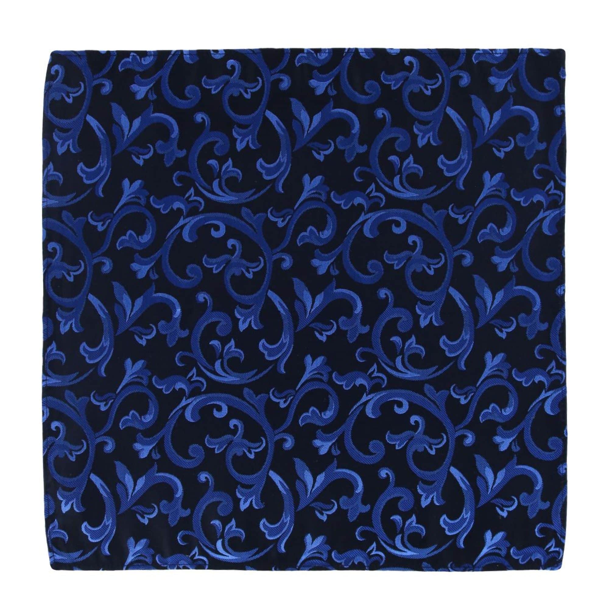 Christian the Romantic Brocade Silk Necktie & Pocket Square Bundle - Blue