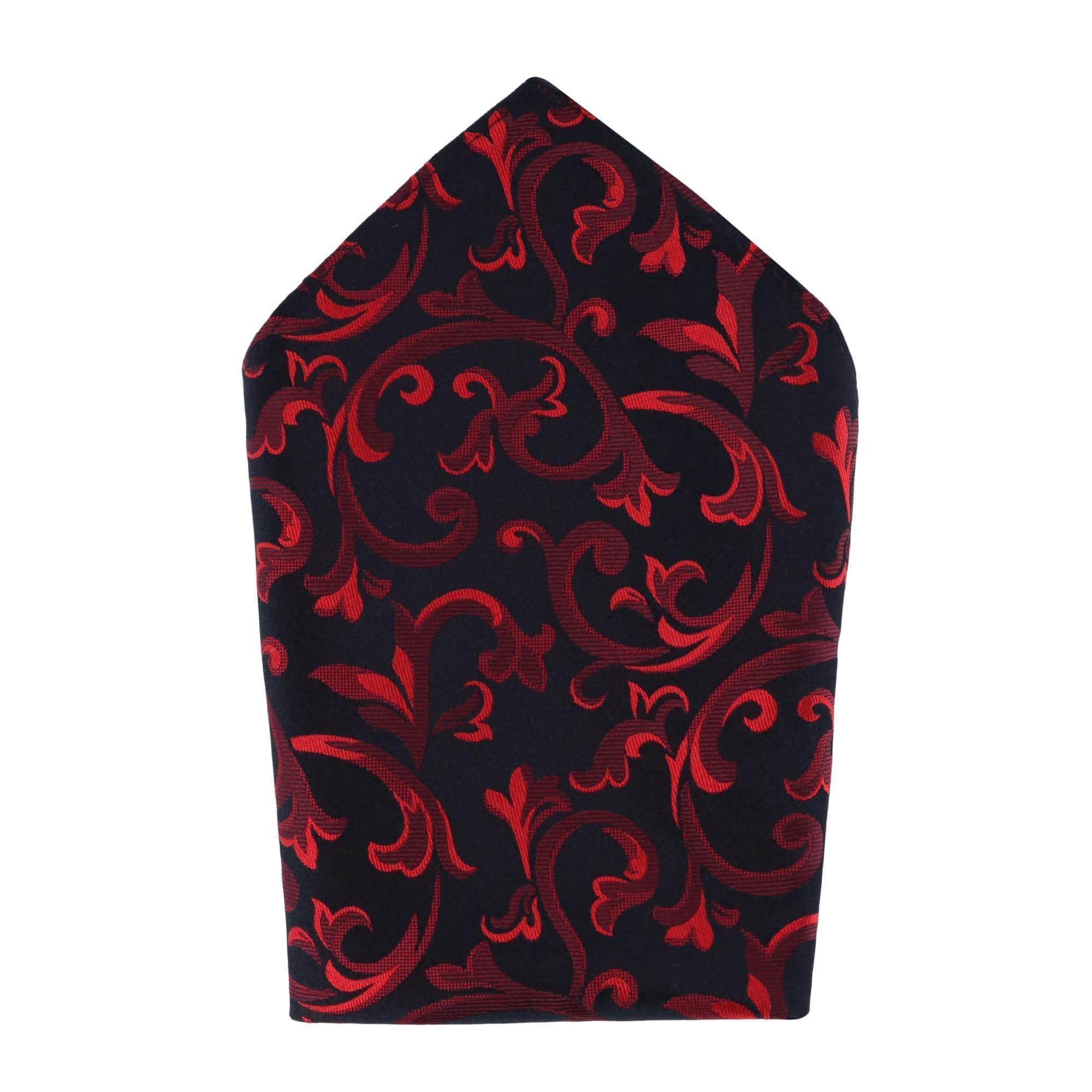 Christian the Romantic Brocade Silk Necktie & Pocket Square Bundle - Red