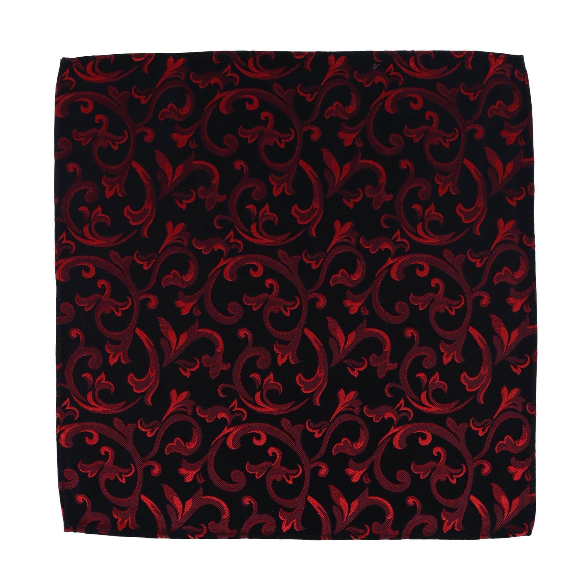 Christian the Romantic Brocade Silk Necktie & Pocket Square Bundle - Red