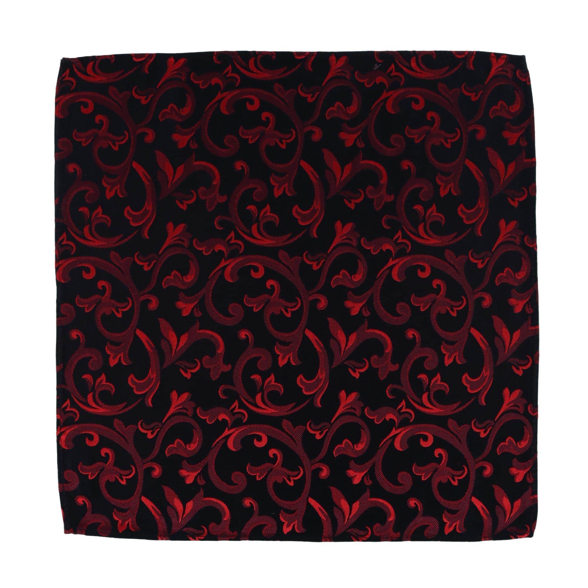 Christian the Romantic Brocade Silk Necktie & Pocket Square Bundle - Red