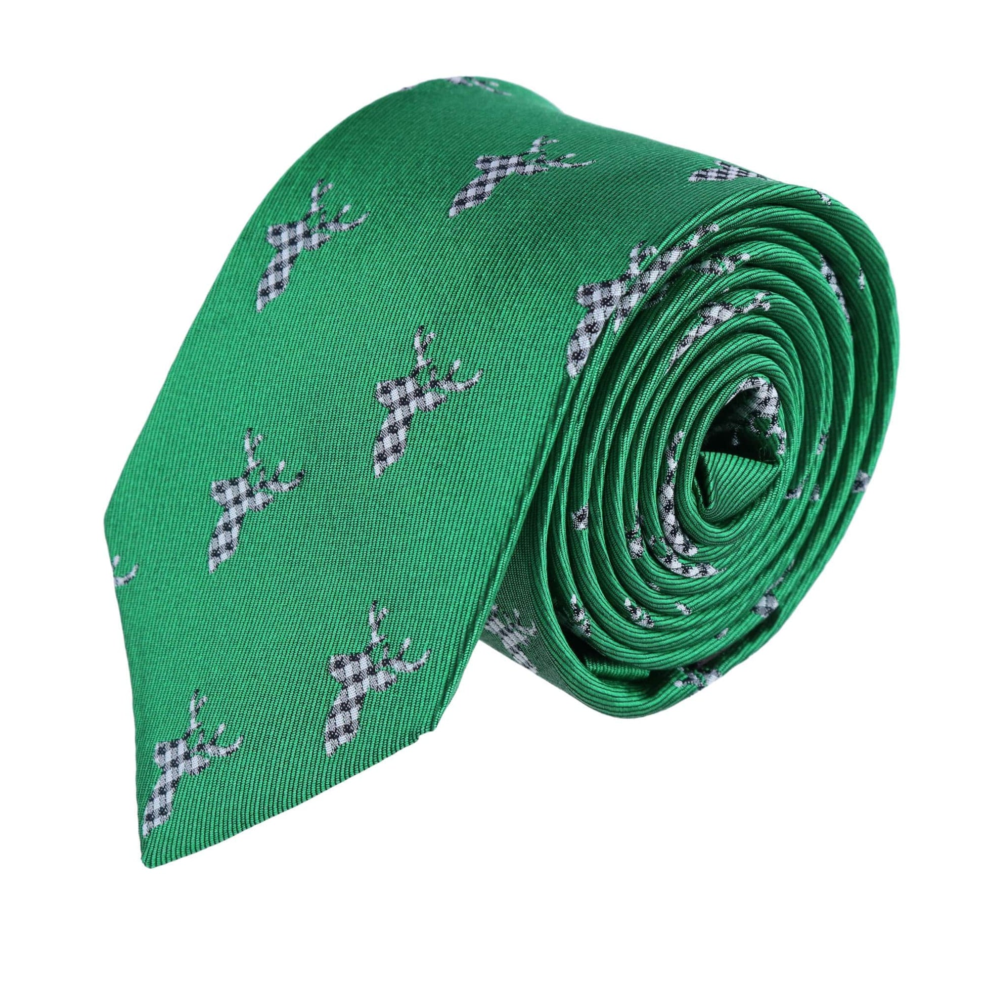 Comet the Reindeer Novelty Silk Necktie - Green