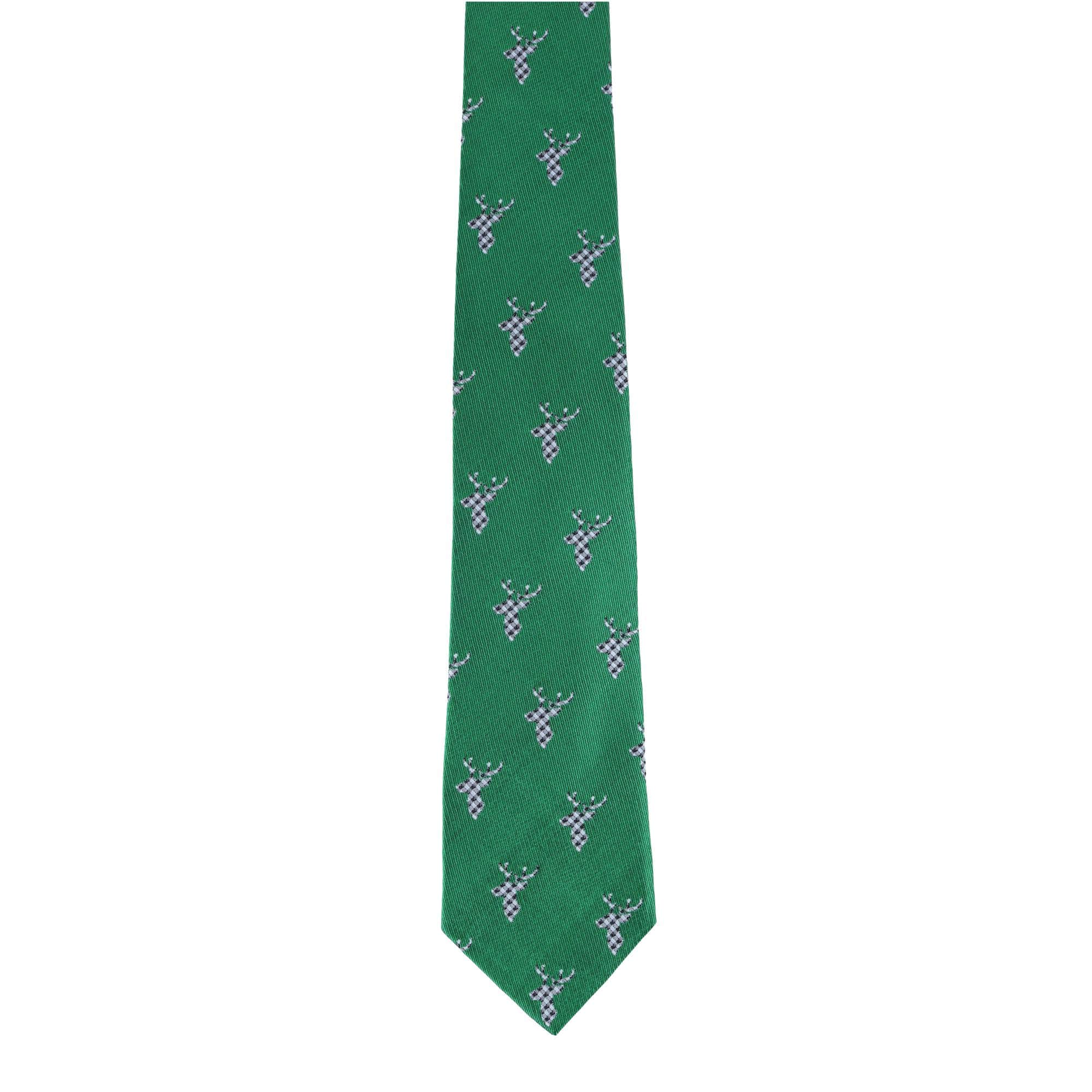 Comet the Reindeer Novelty Silk Necktie - Green