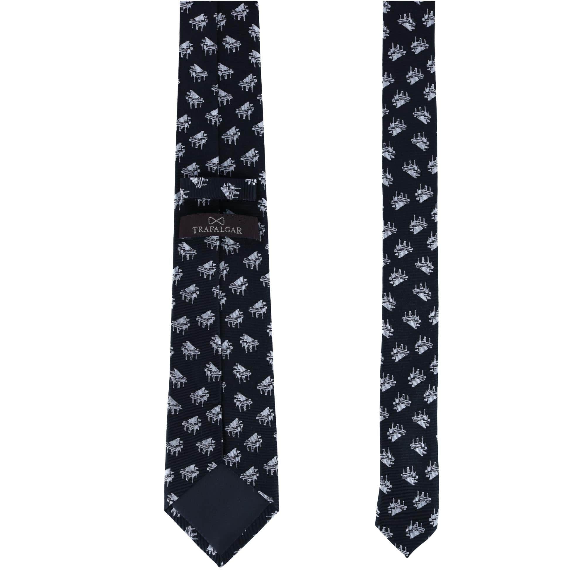 The Chopin Classical Piano Silk Necktie - Black