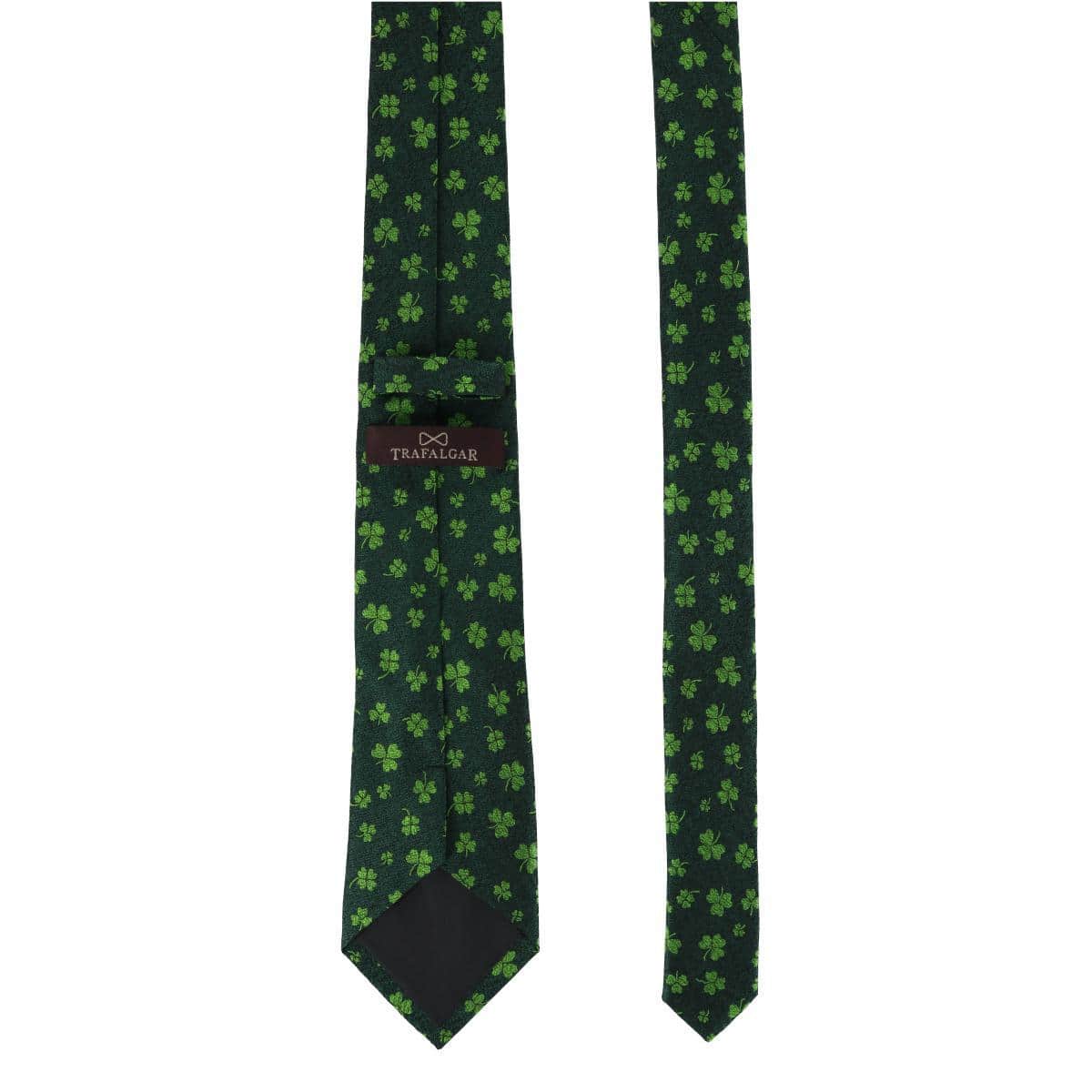 Green Shamrock Novelty Silk Necktie - Green Shamrocks