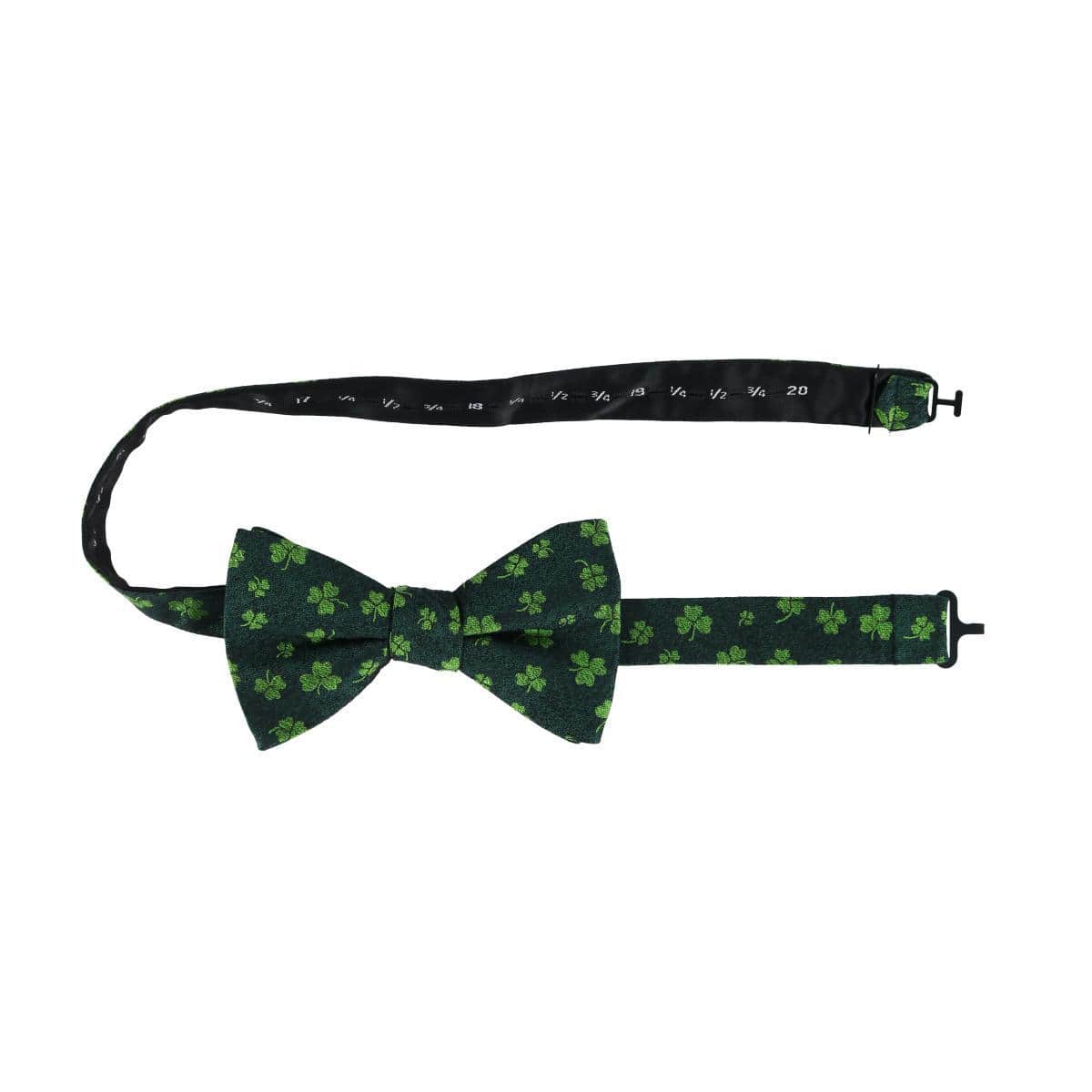Green Shamrock Novelty Silk Bow Tie - Green