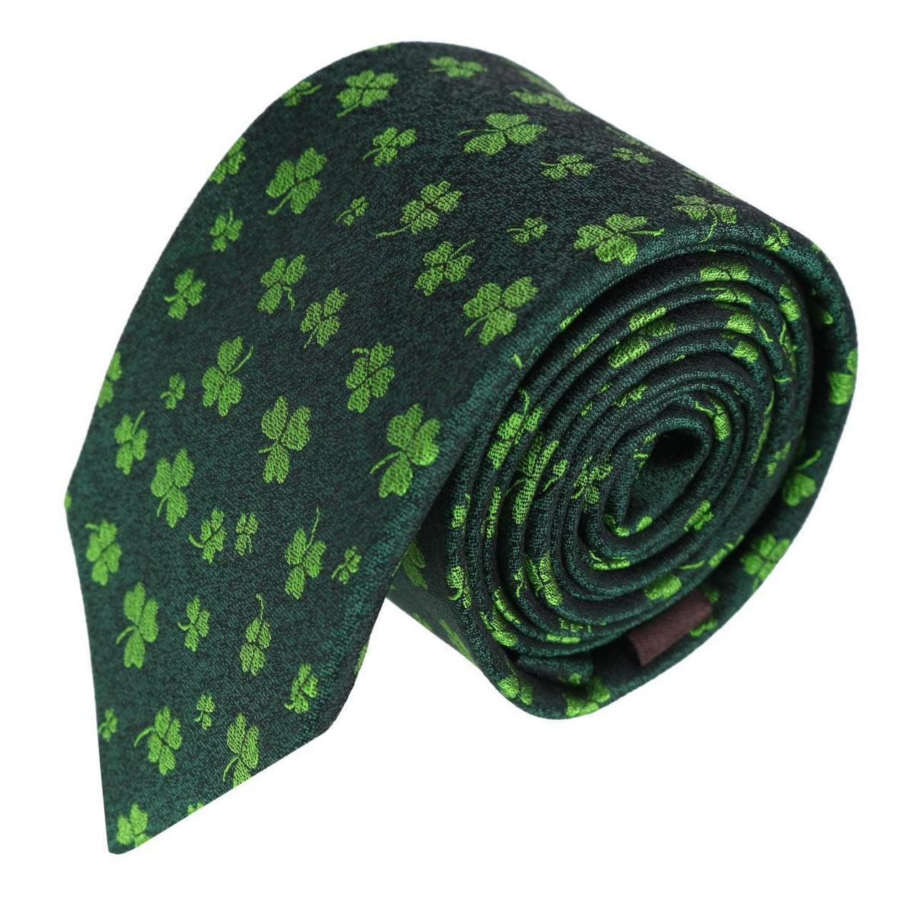 Green Shamrock Novelty Silk Pocket Square and Necktie Bundle
