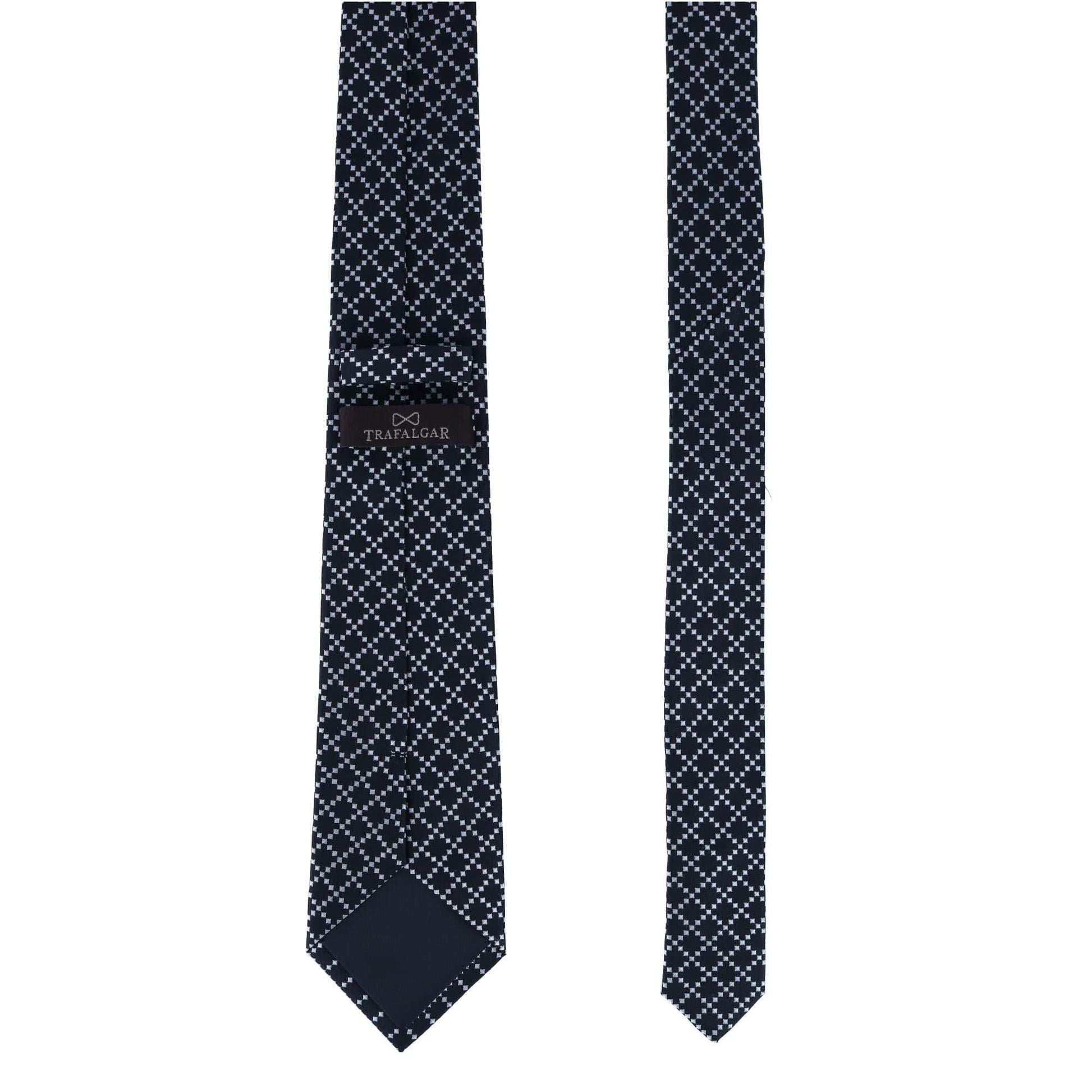 Rowan Geometric Pattern Silk Necktie - Black