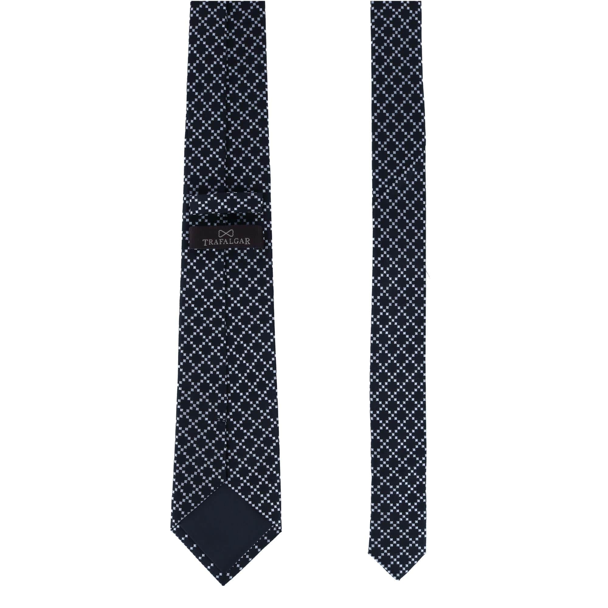 Rowan Geometric Pattern Silk Necktie - Black
