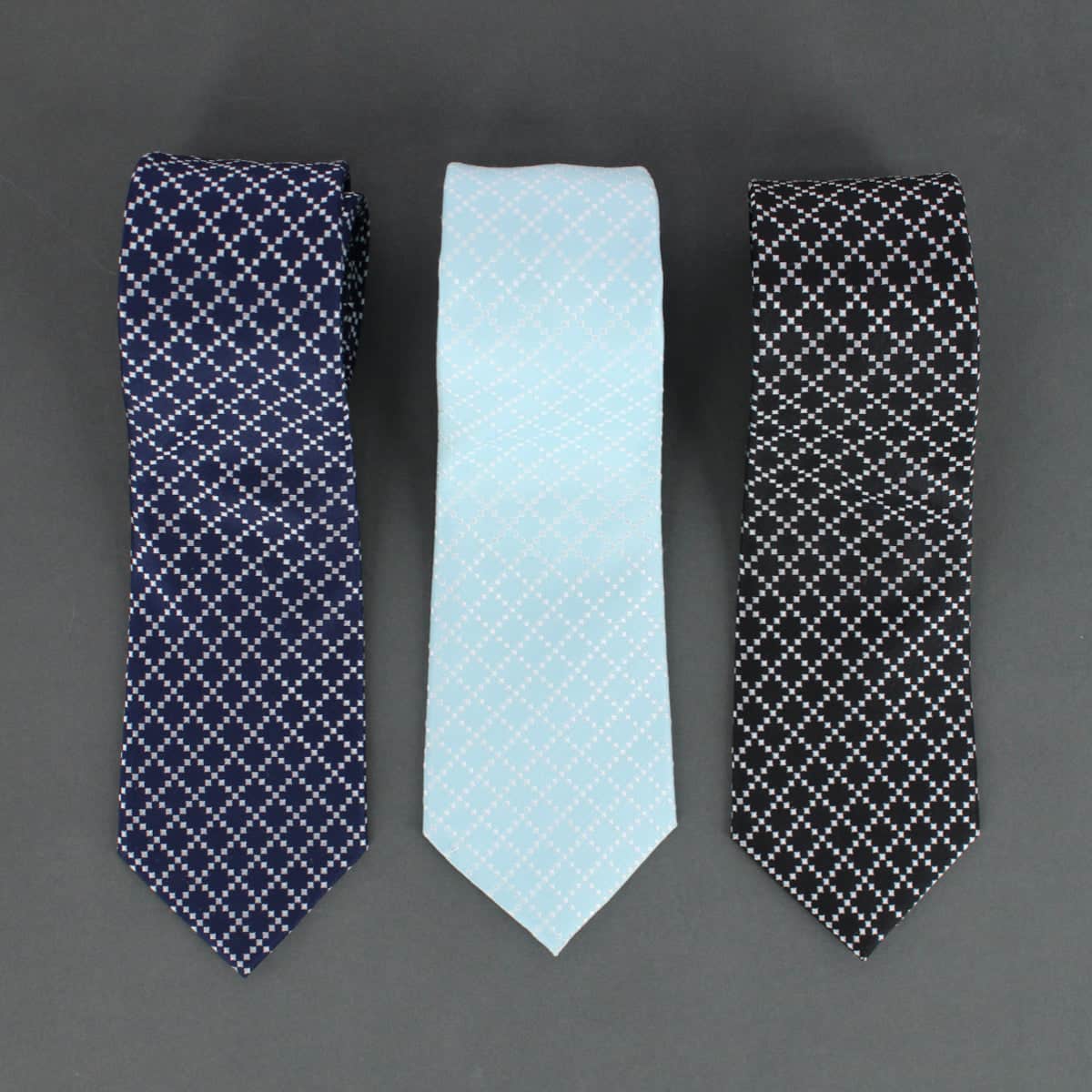 Rowan Geometric Pattern Silk Necktie - Black