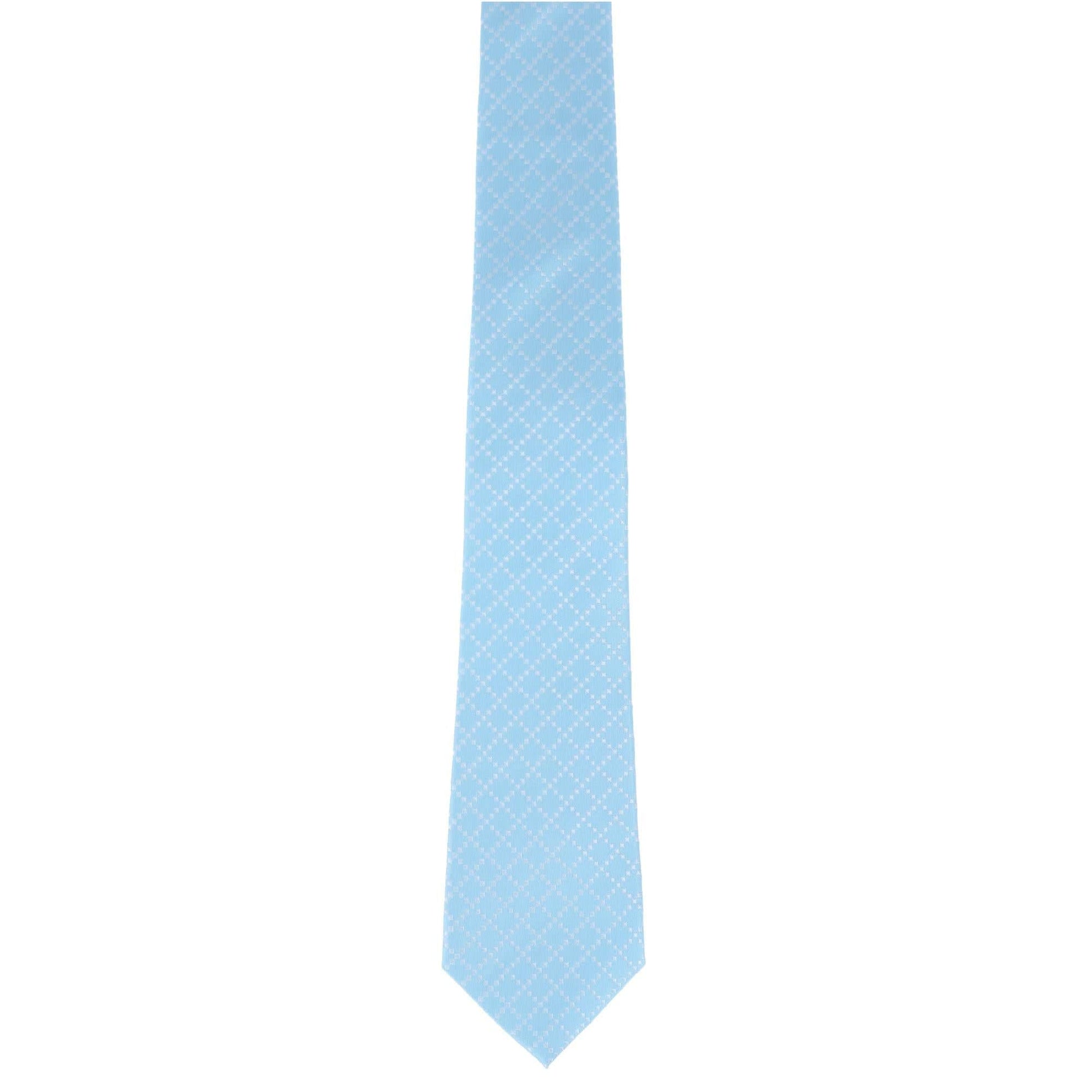 Rowan Geometric Pattern Silk Necktie - Light Blue