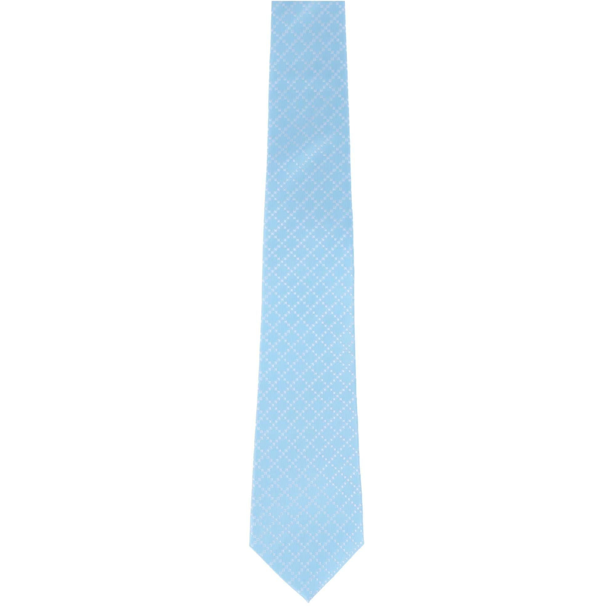 Rowan Geometric Pattern Silk Necktie - Light Blue